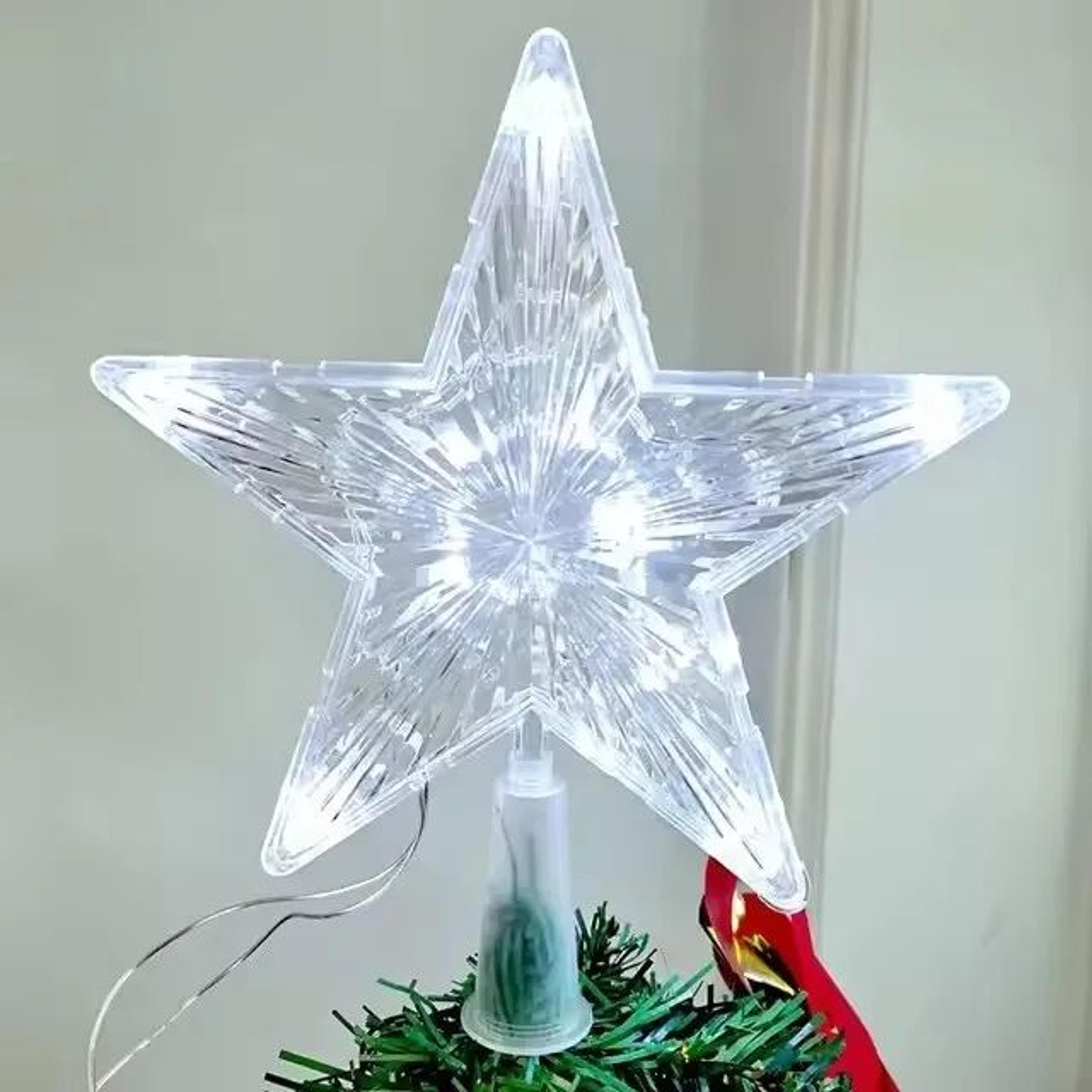 Glowing LED Christmas Tree Star Topper With Glitter 59 Or 75 Inch 6