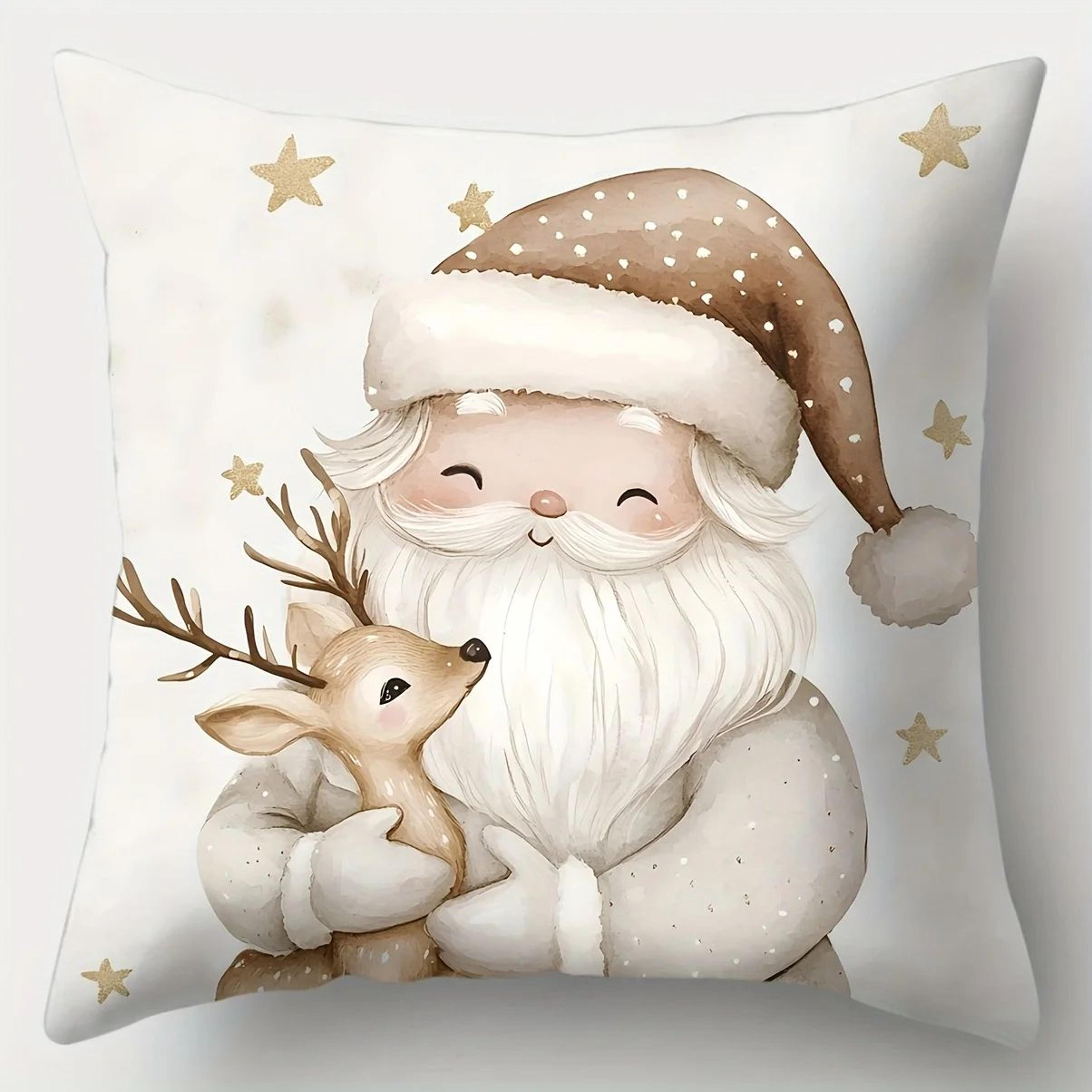 4PCS Golden Christmas Pillow Covers 177 Inch Holiday Throw Cushion Covers 5