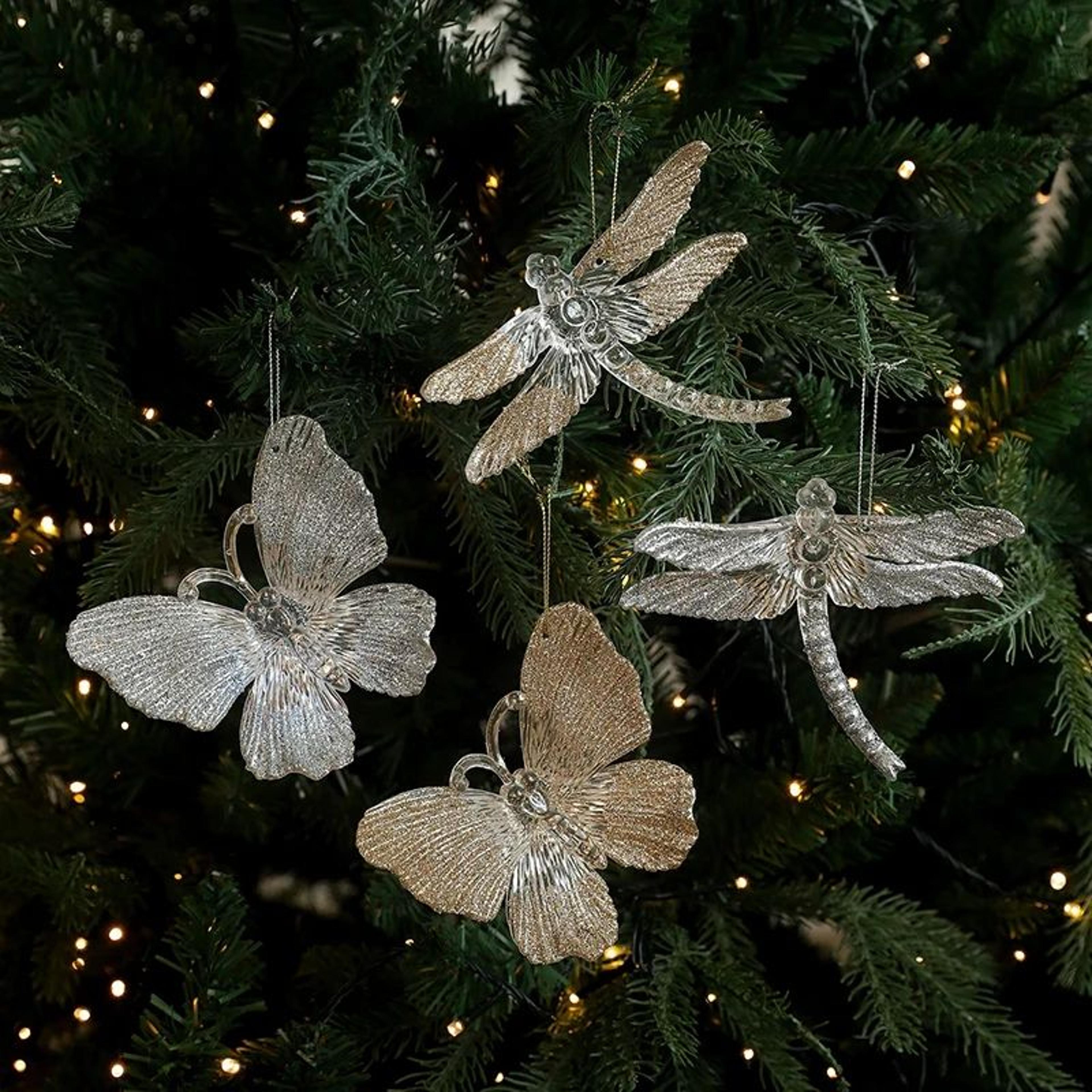 butterfly christmas ball hanging ornament for christmas tree and holiday decor