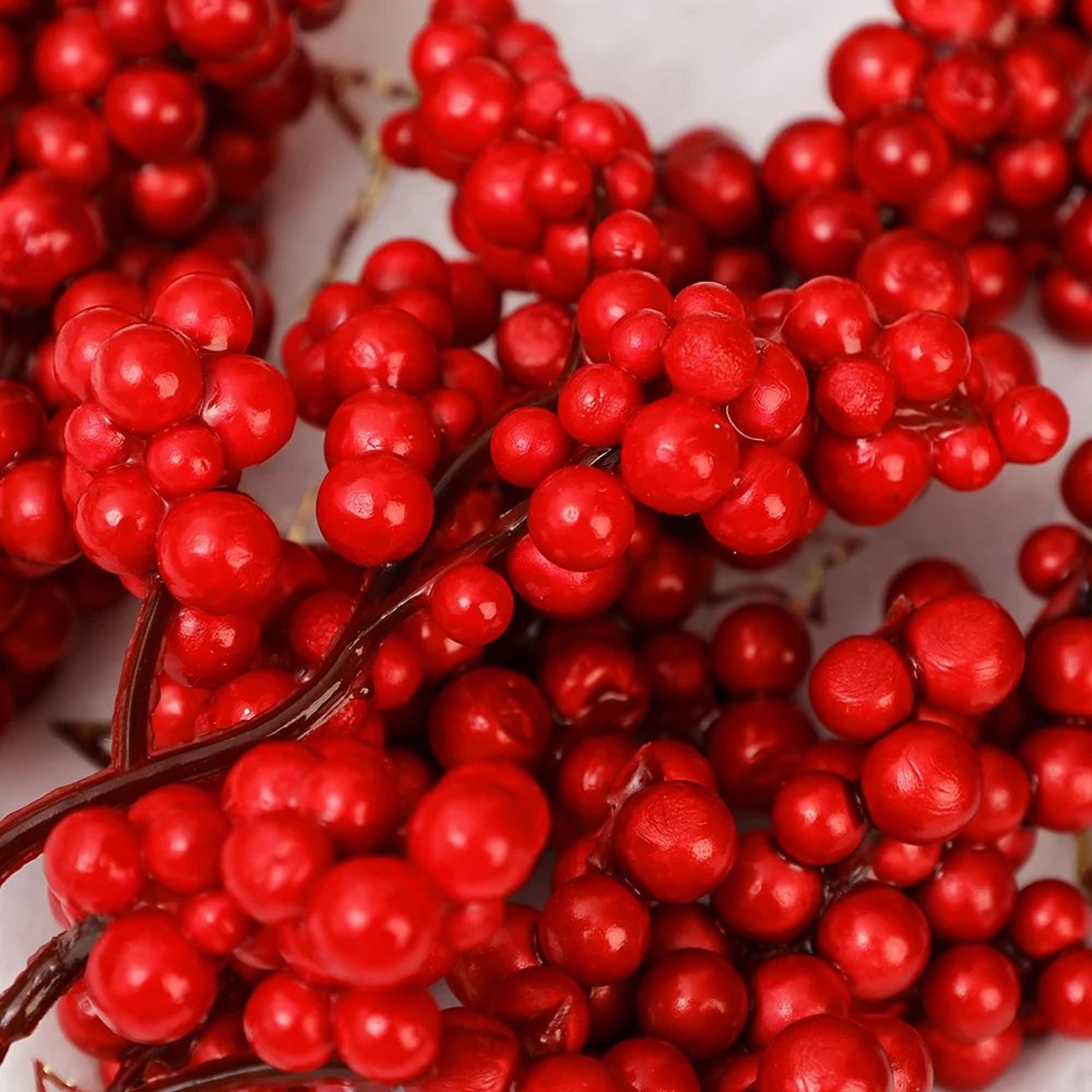 Artificial Red Berry Stems Christmas Wreath DIY Craft Decorations 4