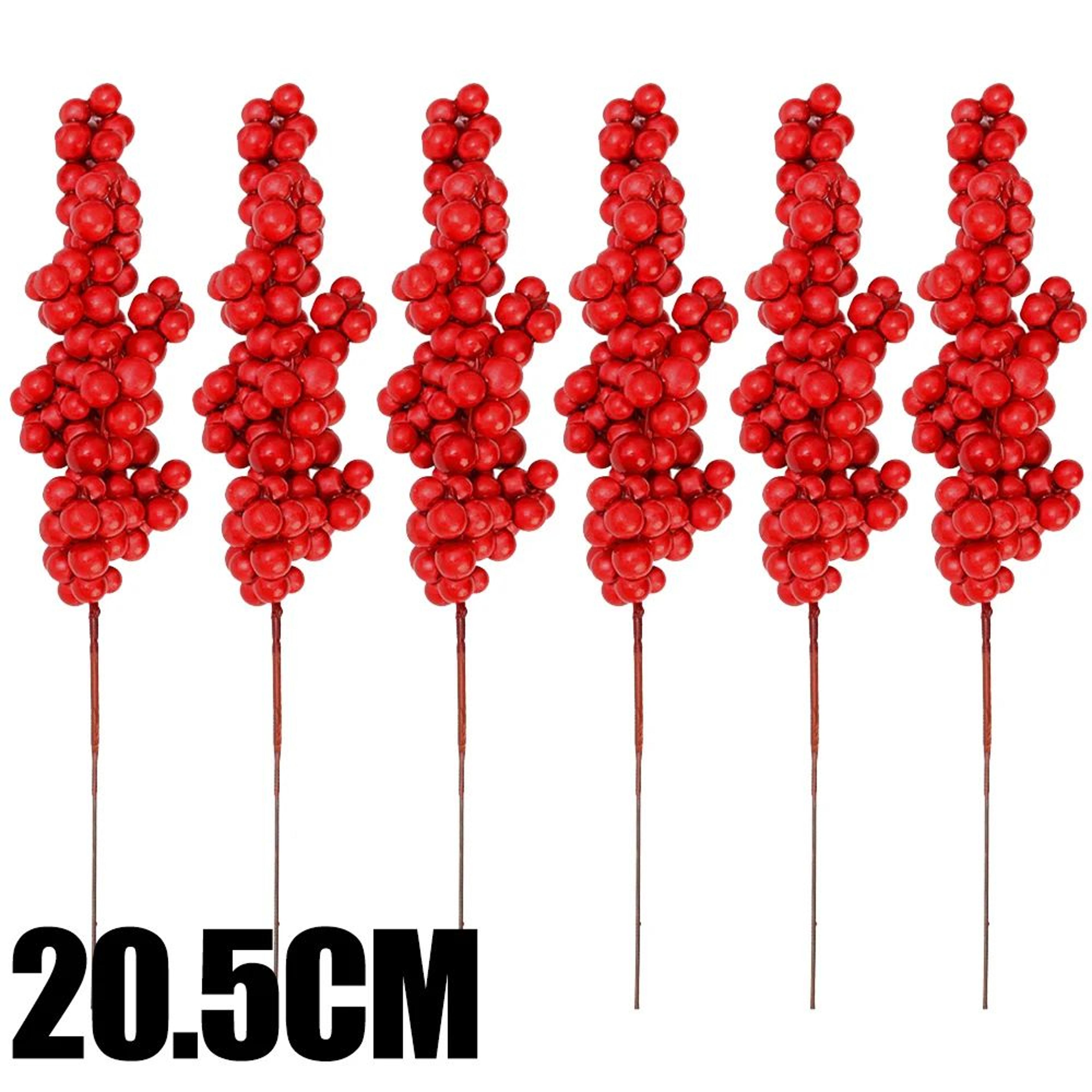 Artificial Red Berry Stems Christmas Wreath DIY Craft Decorations 7