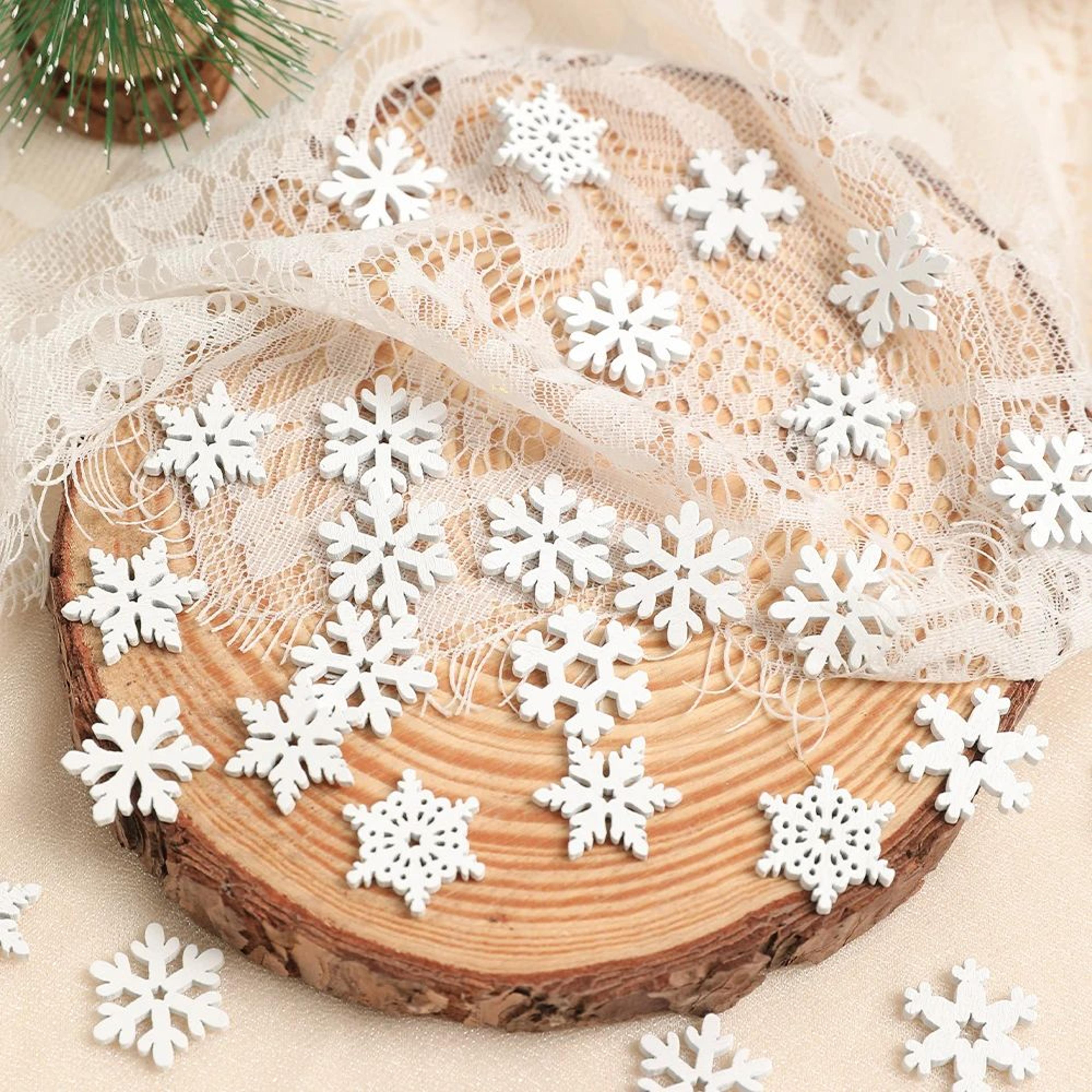 50PCS Mini Snowflake Christmas Decorations For DIY Crafts Tree And Winter Party Decor 4