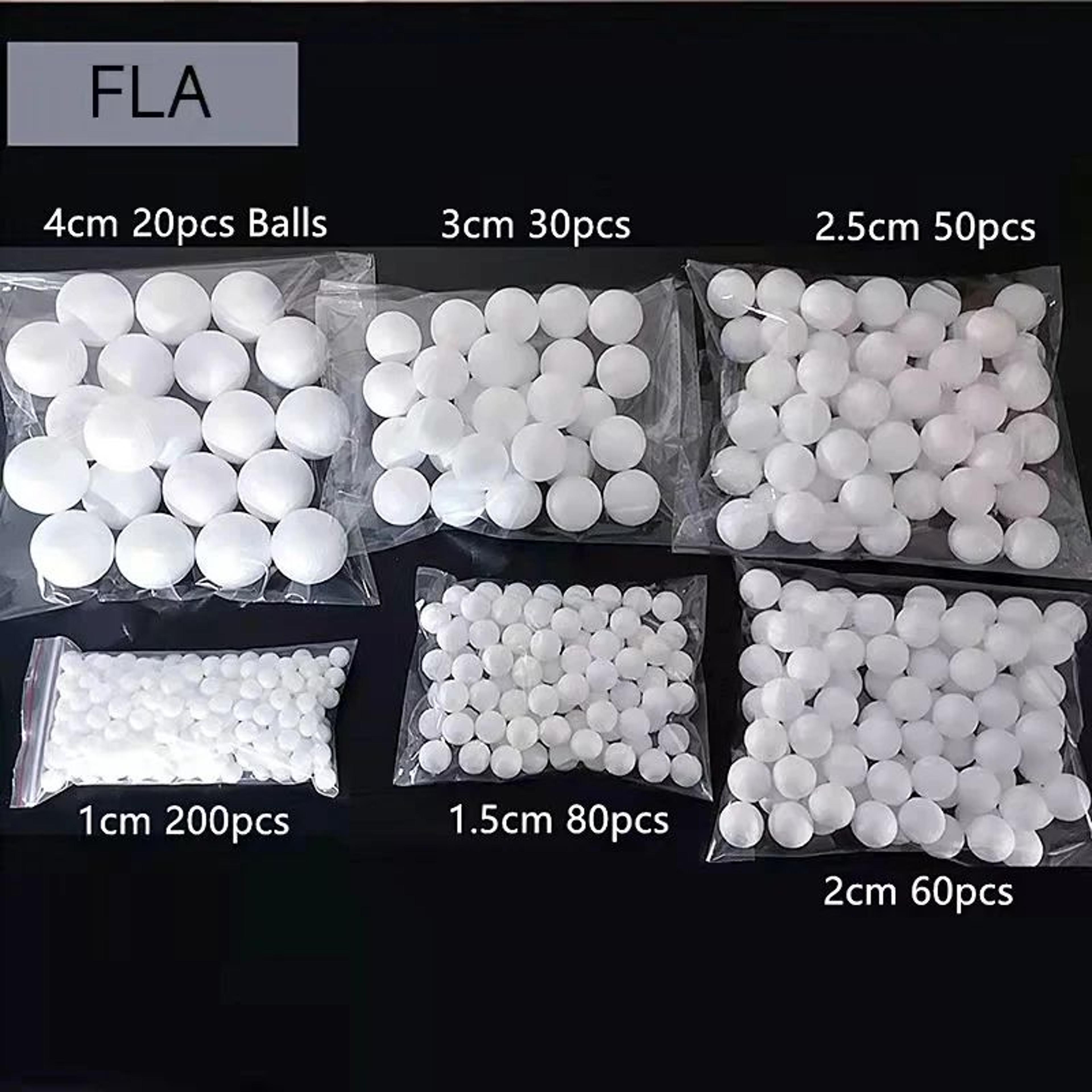 mini white styrofoam craft balls 1-4 cm for diy crafts, christmas ornaments and party decor