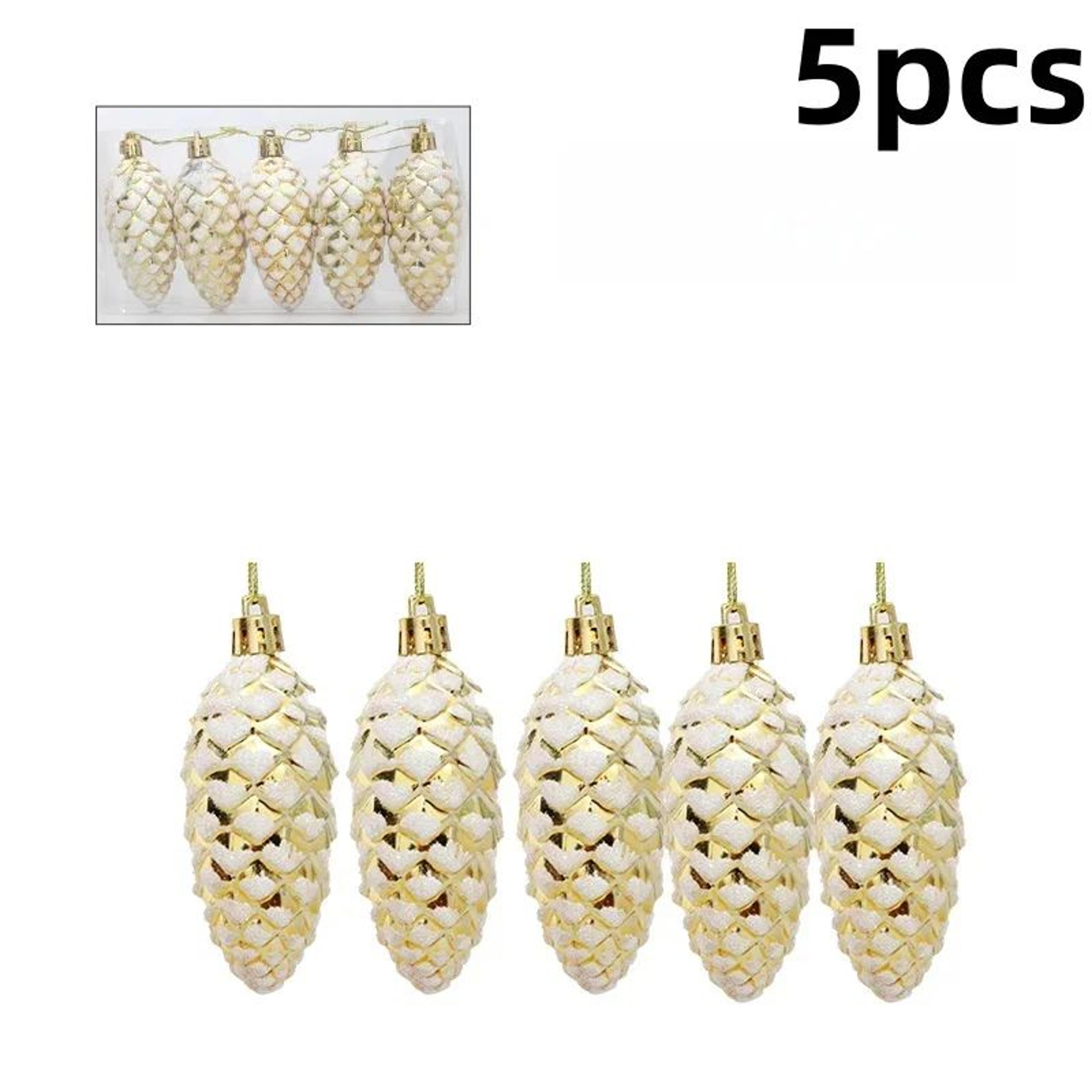 5PCS Painted Pine Cone Christmas Tree Ornaments  Festive Hanging Holiday Decor 6
