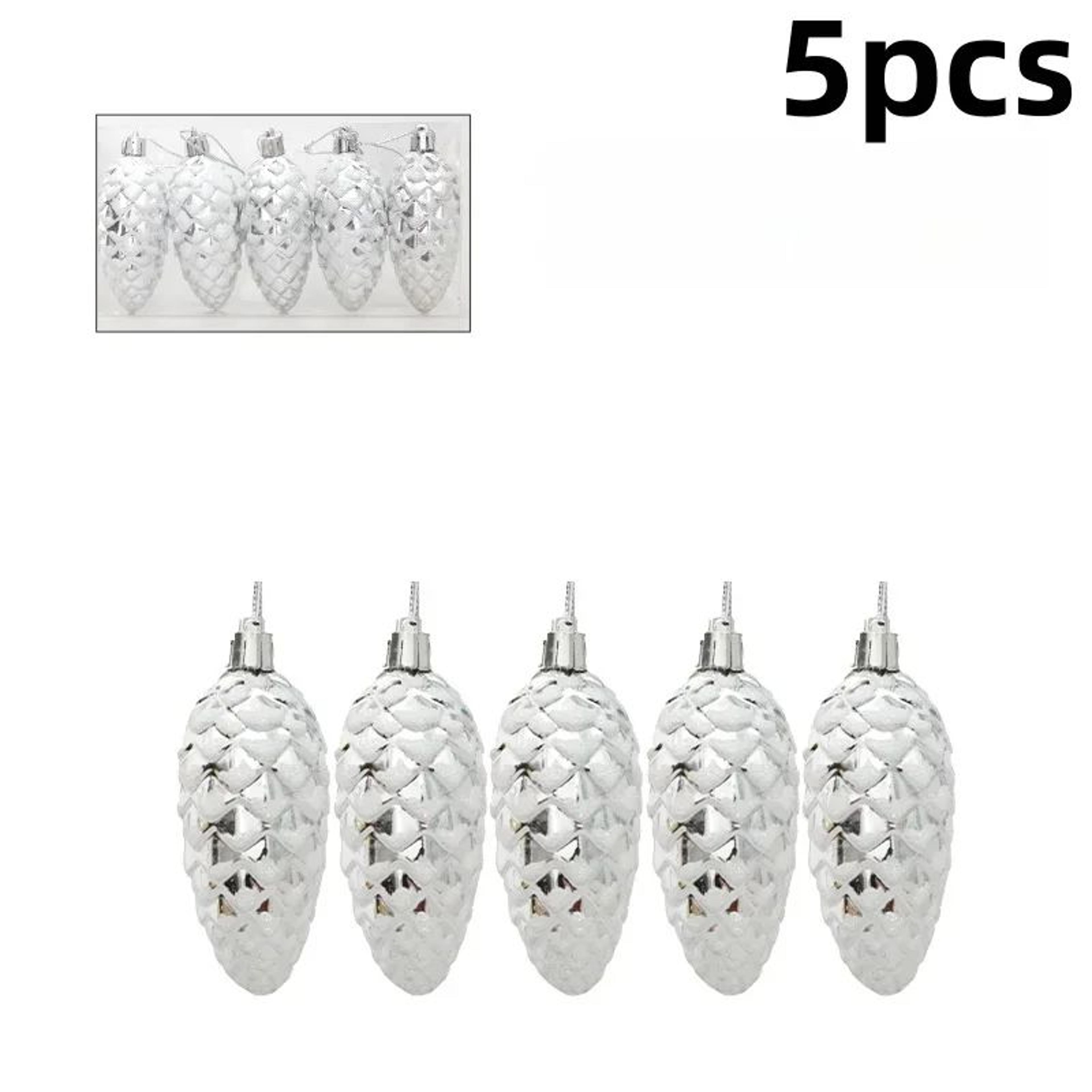 5PCS Painted Pine Cone Christmas Tree Ornaments  Festive Hanging Holiday Decor 7