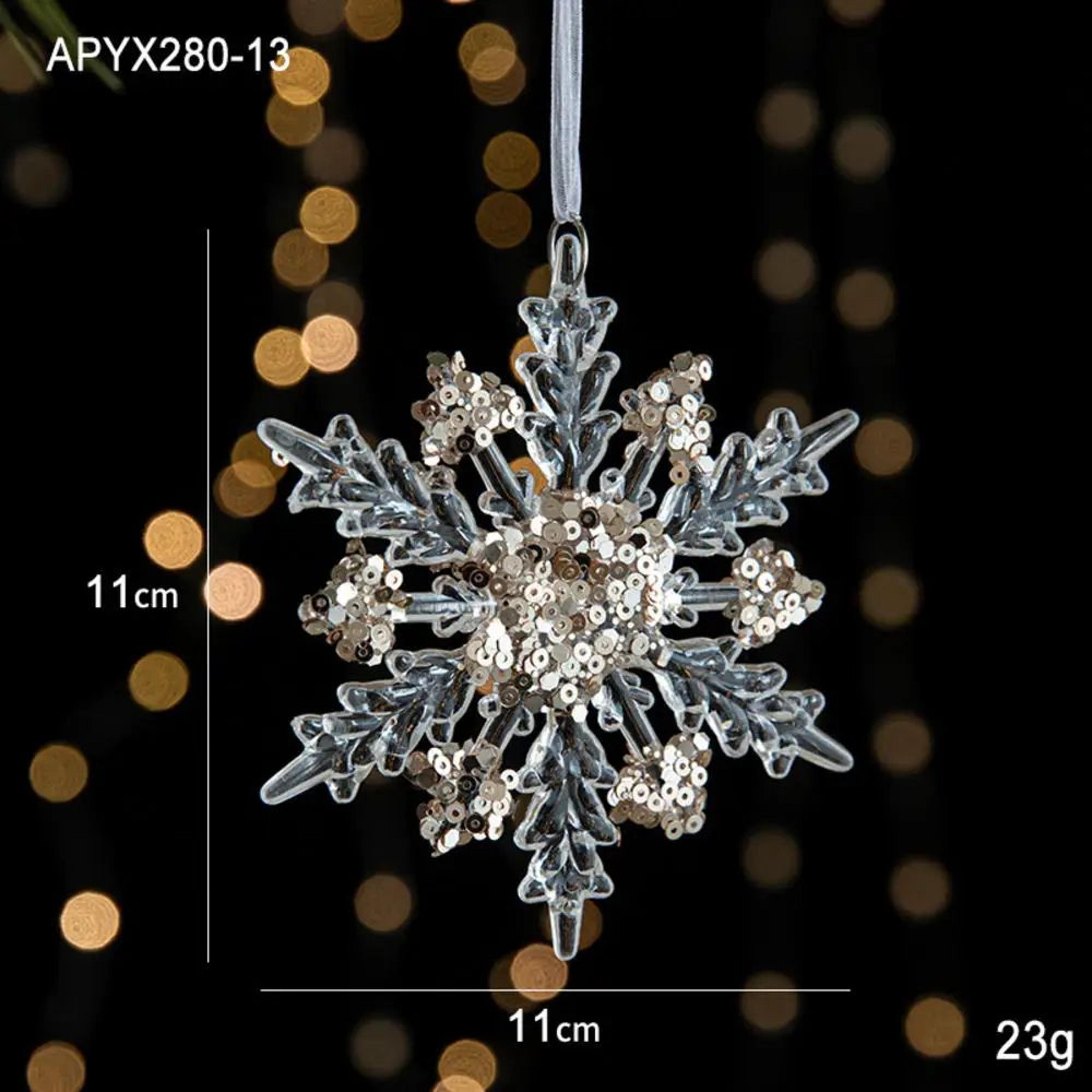 White Christmas Tree Hanging Ornaments  Snowflake Angel Deer Holiday Pendants 8