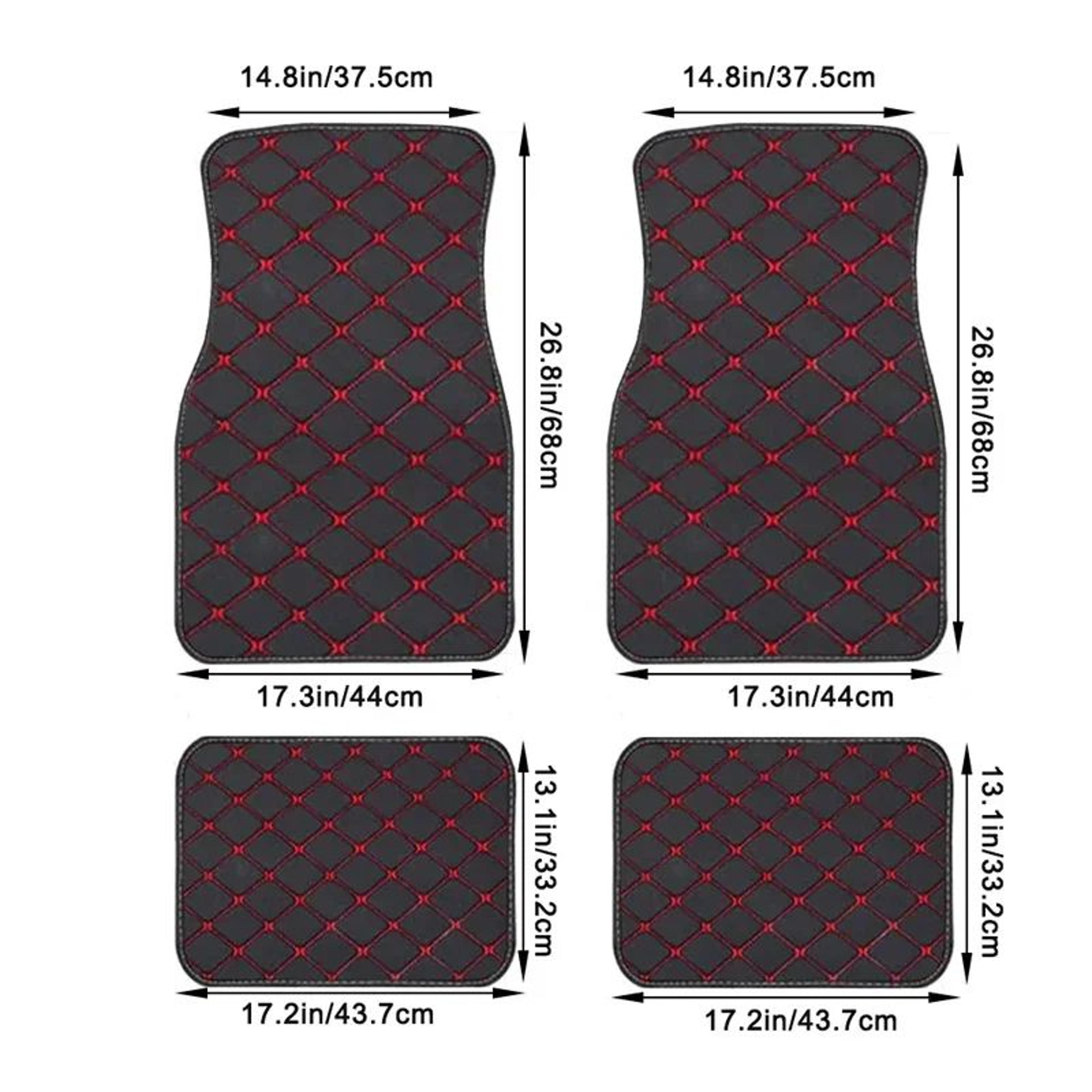4PCS Universal PU Leather Waterproof Car Floor Mats Set 4