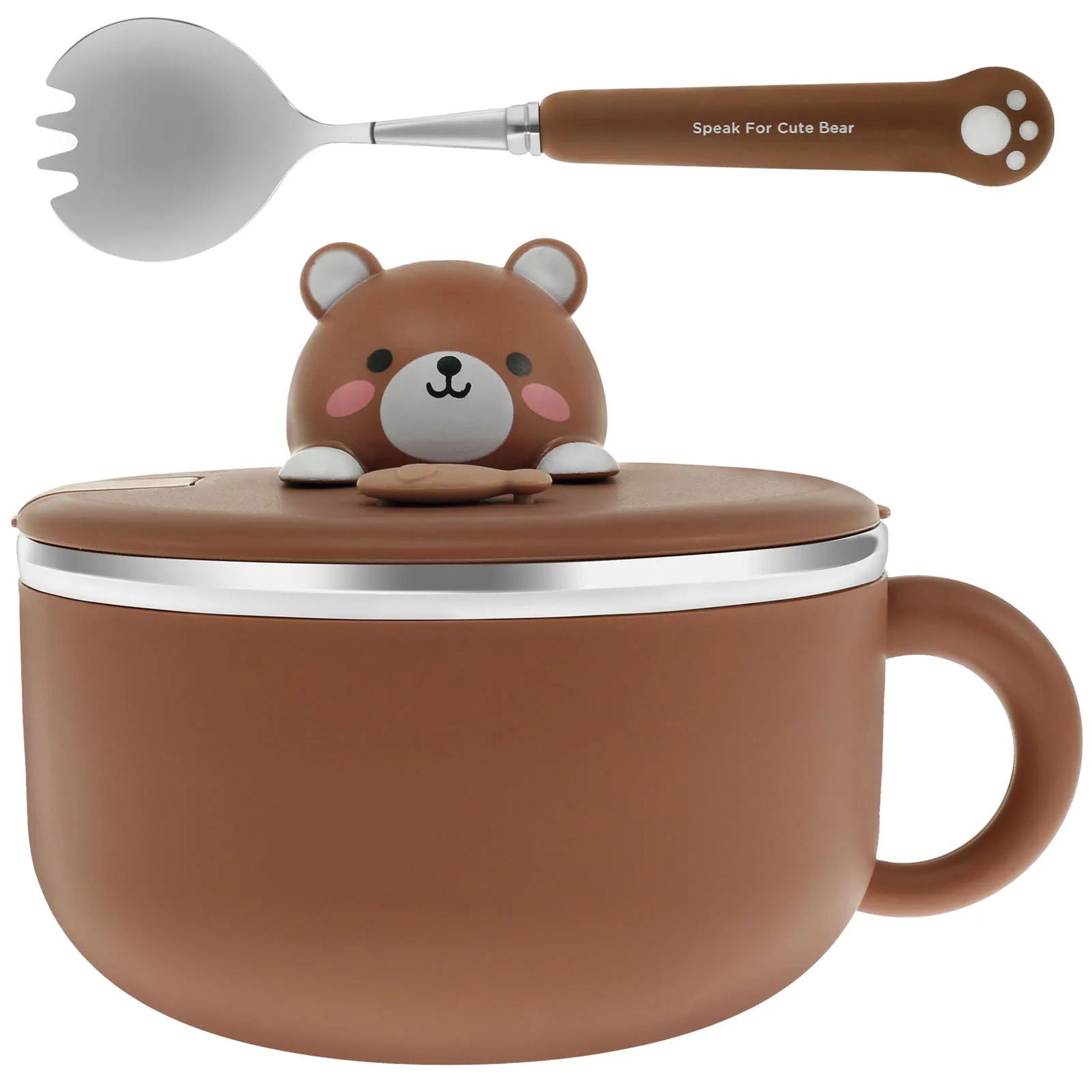 1200ml Insulated Stainless Steel Ramen Bowl With Lid And Spork 6