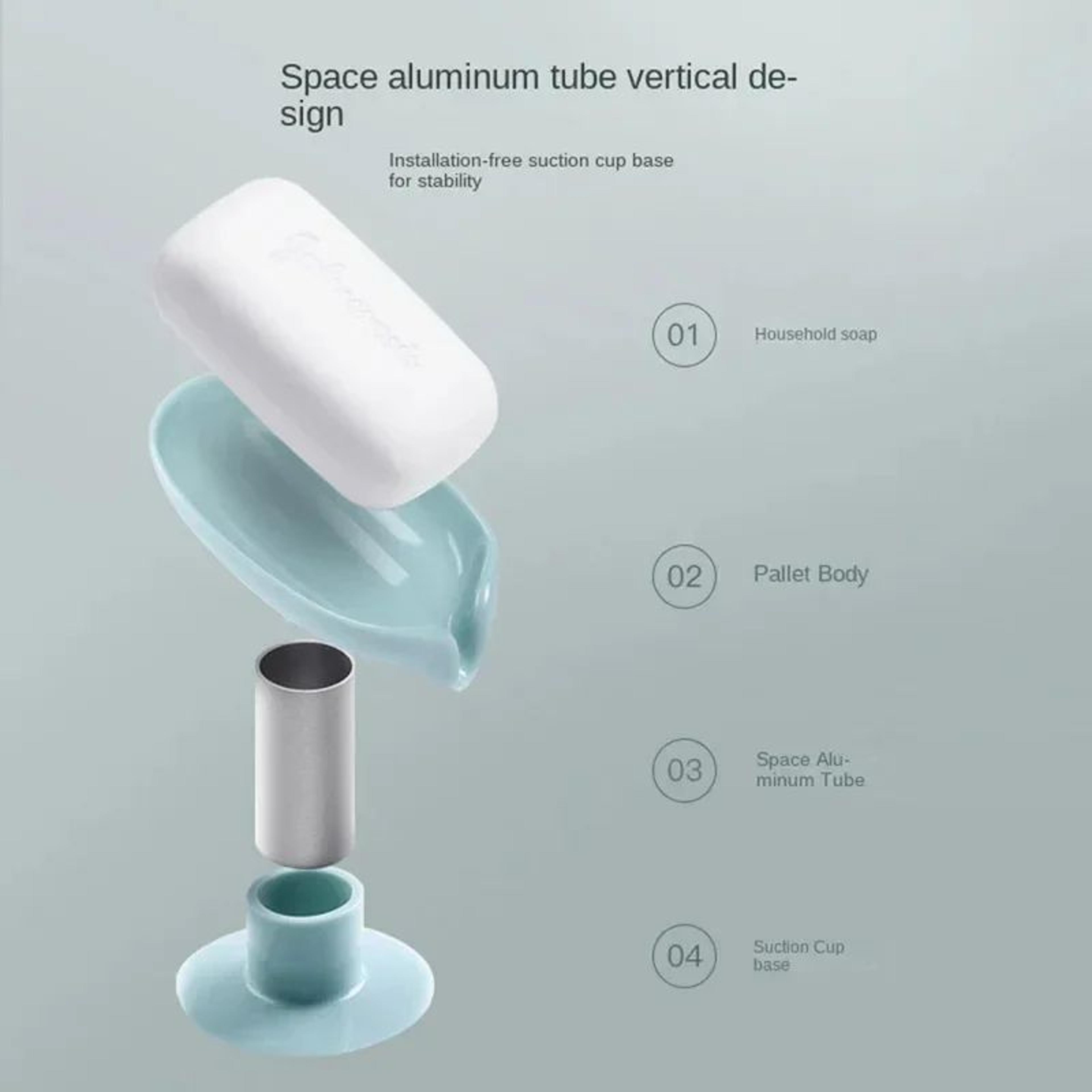 Leaf Shape Self Draining Soap Holder With Suction Cup For Bathroom And Kitchen 5