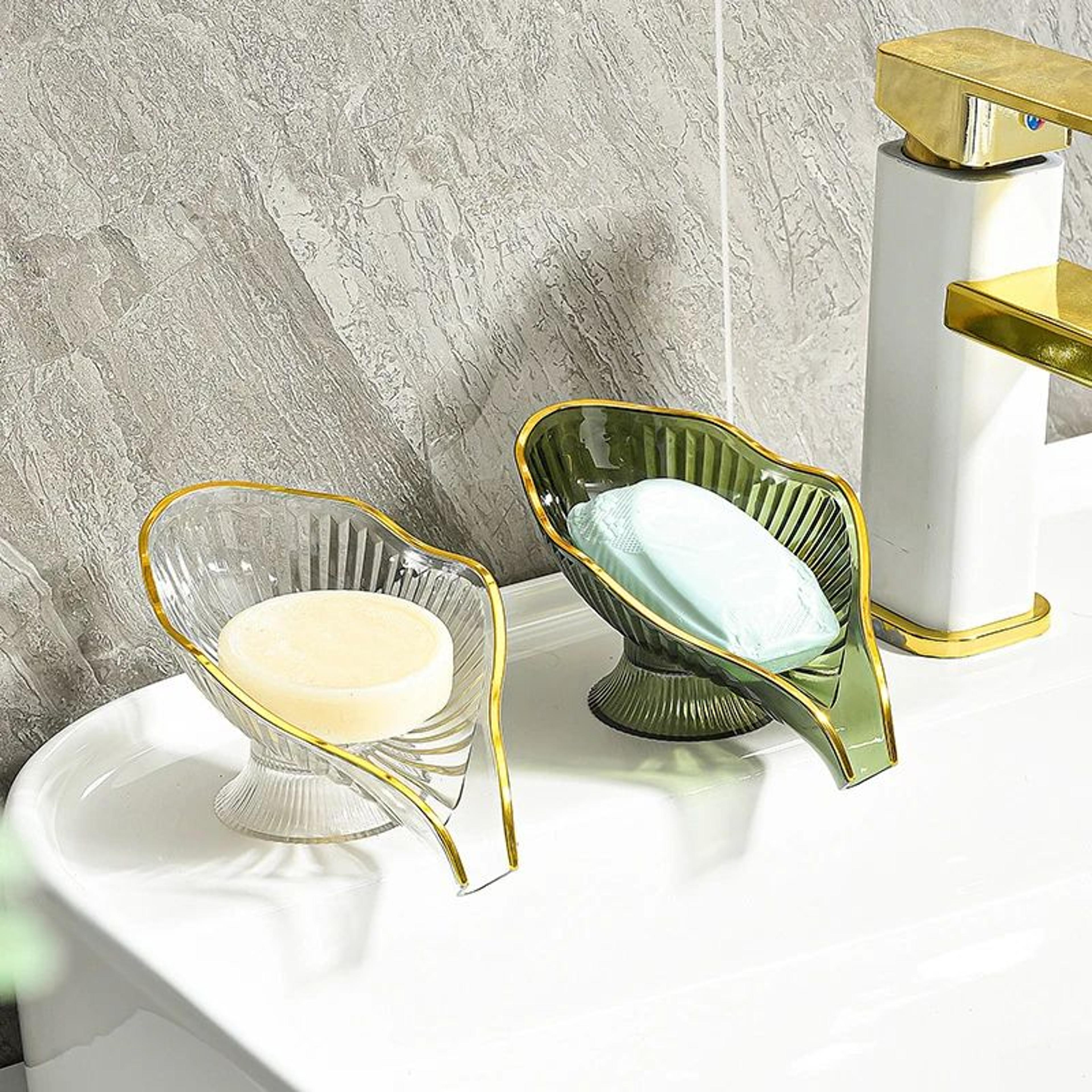 Suction Cup SelfDraining Soap Holder With NonSlip Tray 3