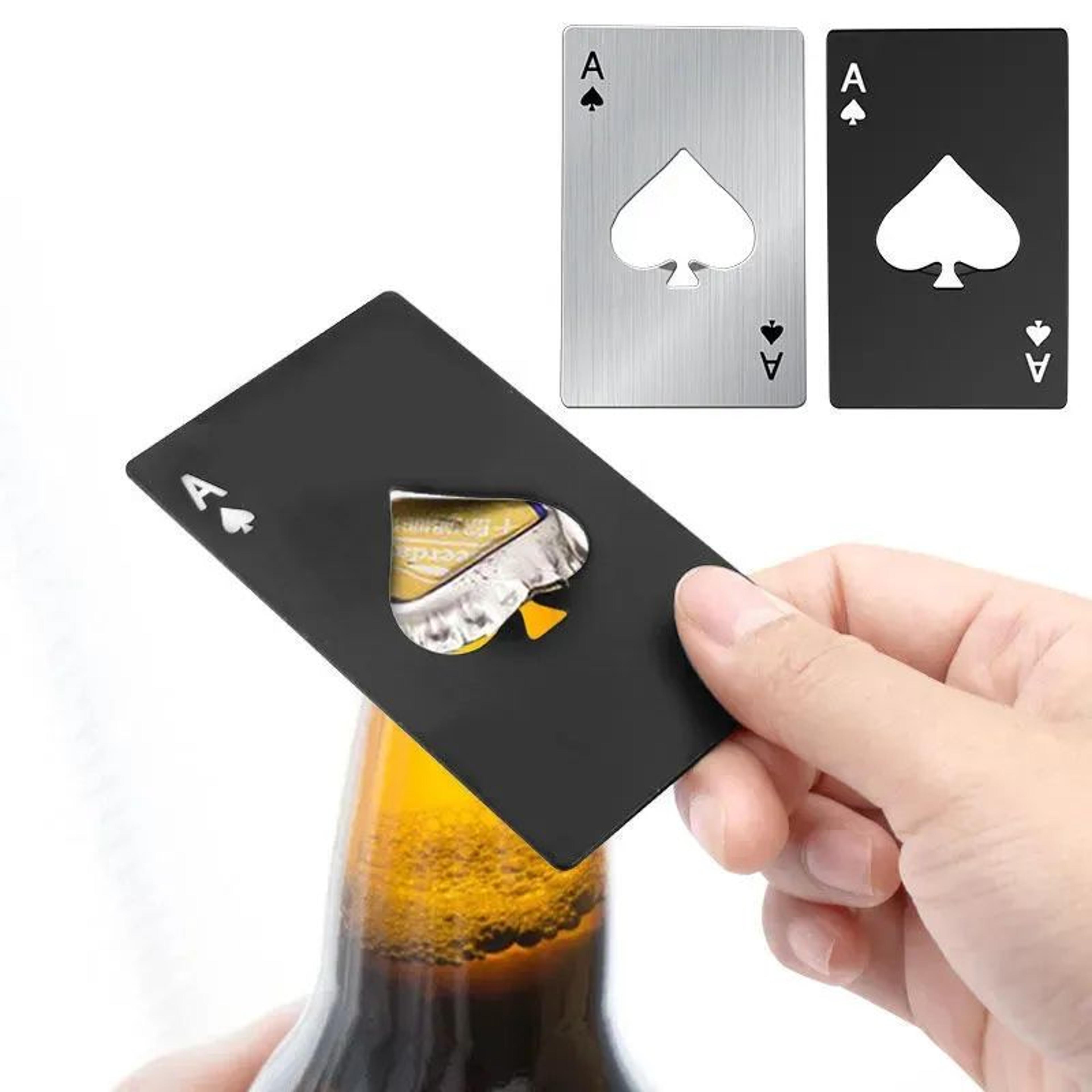 ace of spades stainless steel wallet bottle opener