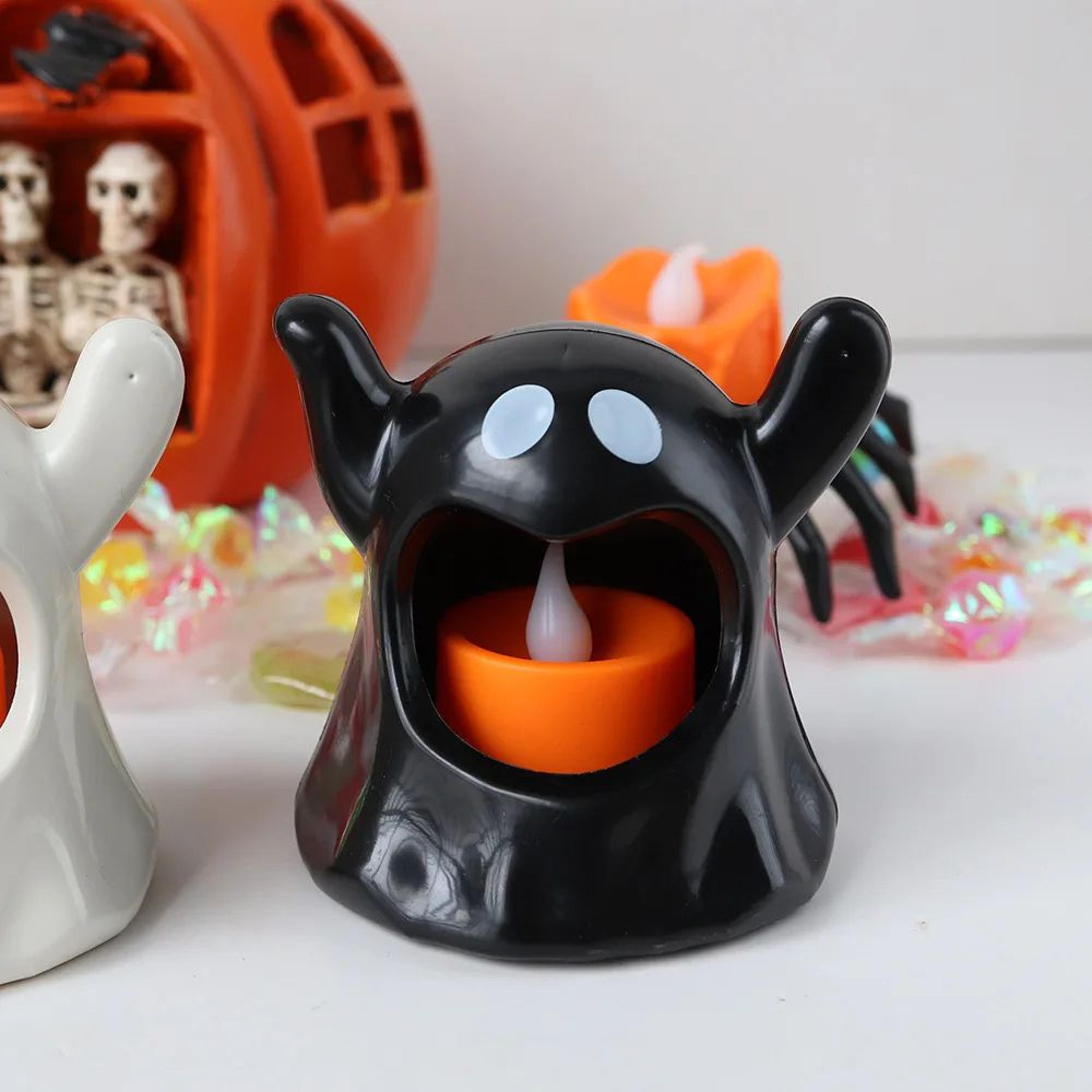 Halloween Ghost LED Candle Holder Spooky Candlestick Table Decoration 7