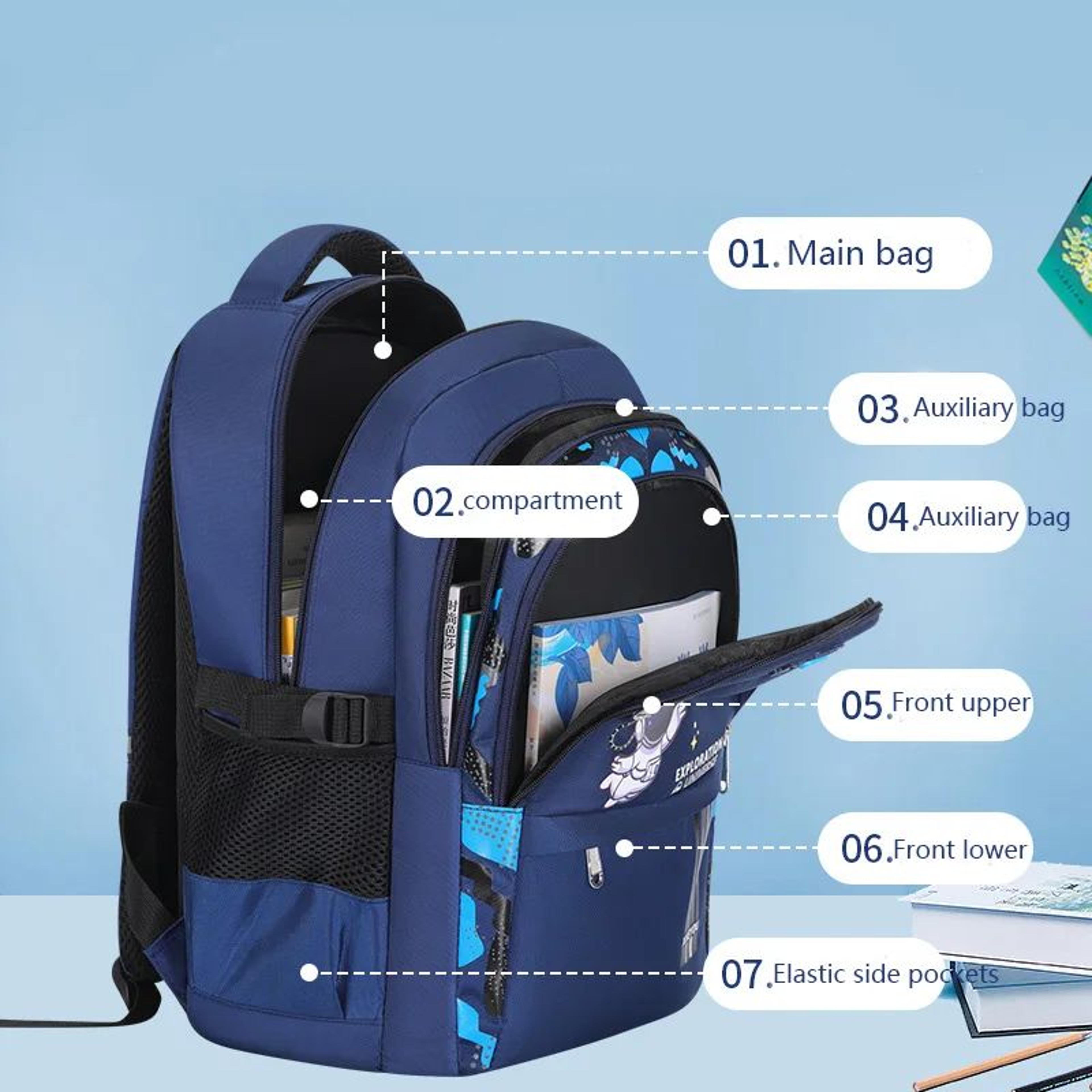 Astronaut Kids Waterproof School Backpack  Lightweight Primary Book Bag 1
