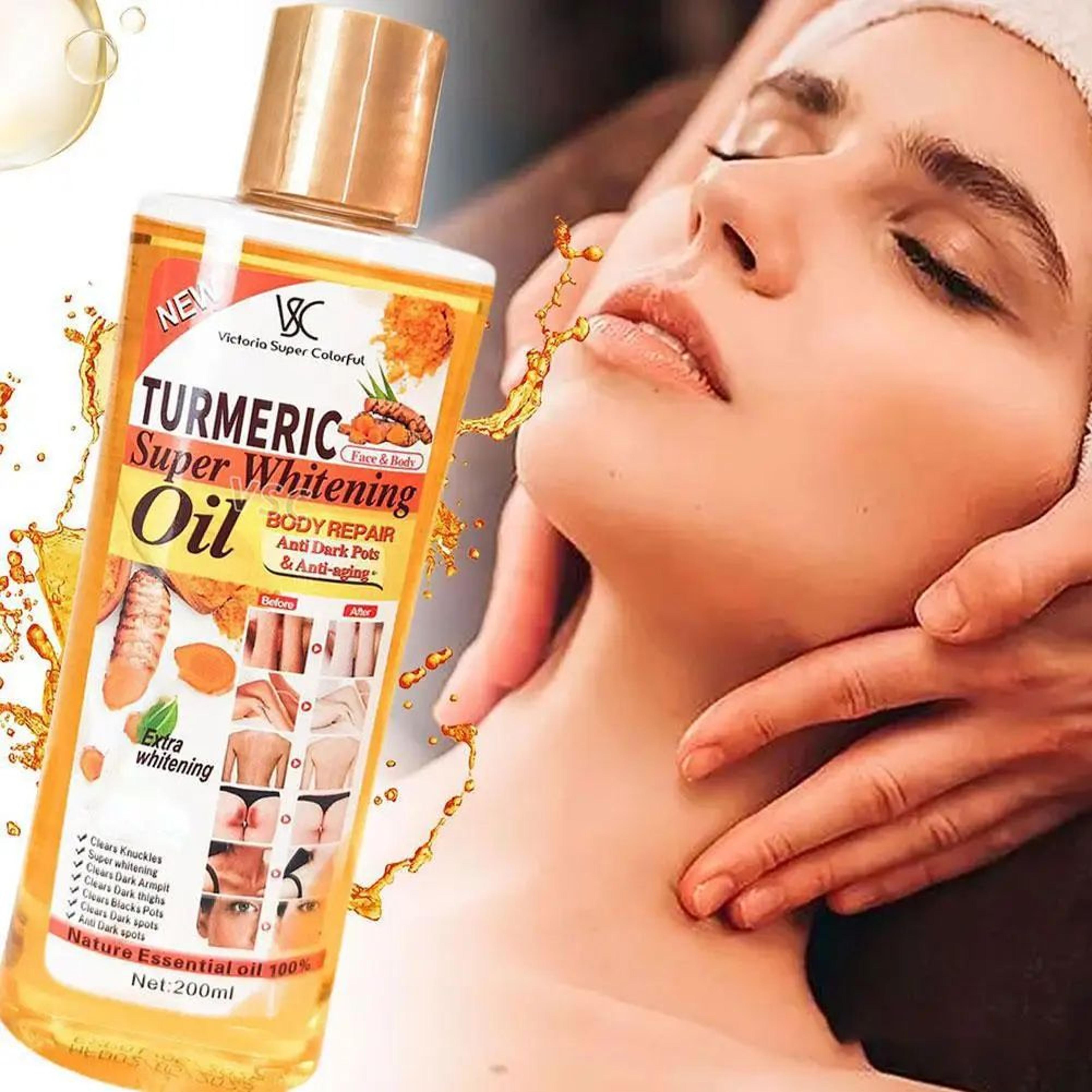 turmeric glow essential oil 200ml - moisturizing face and body massage oil