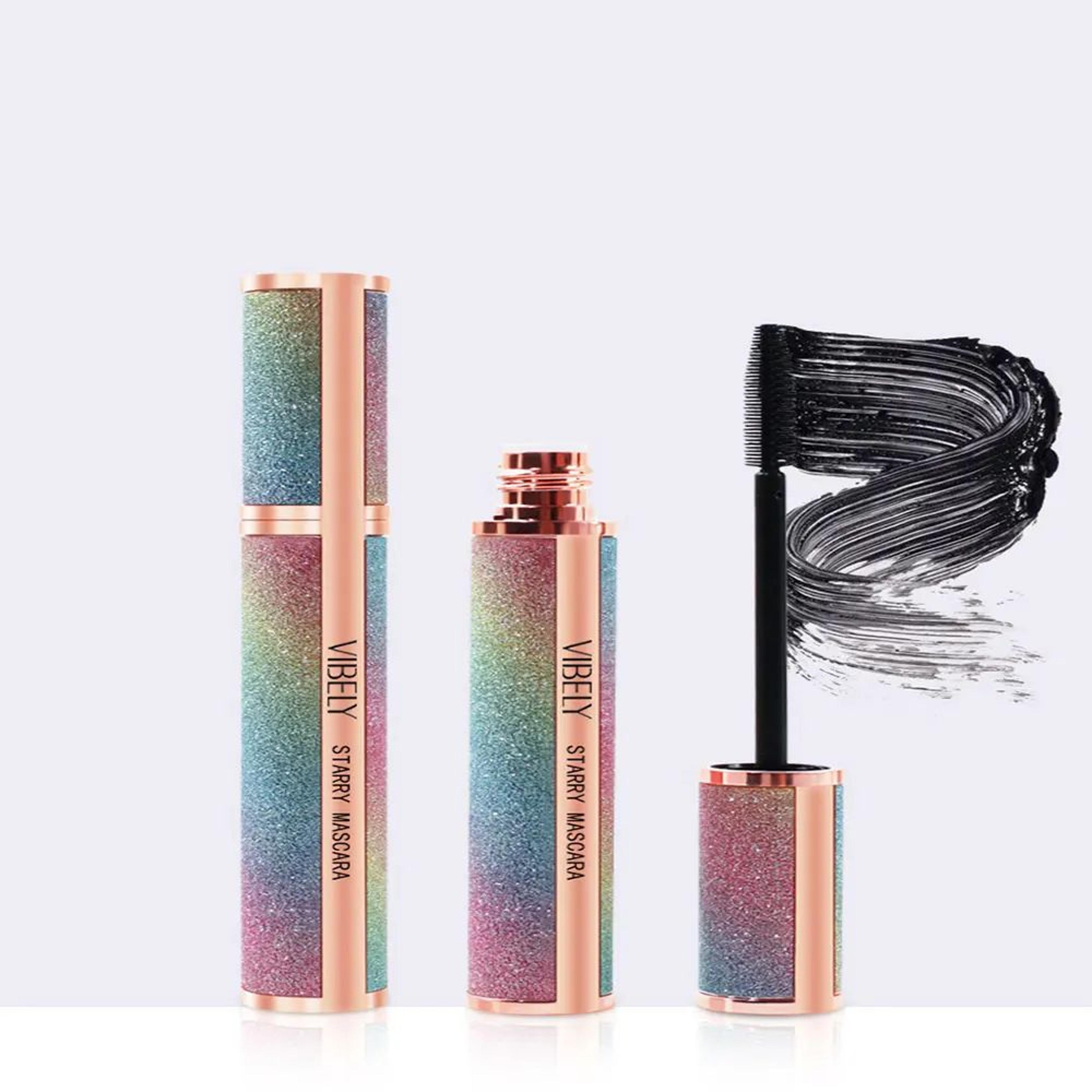 4D Brilliant Starry Sky Waterproof Mascara  Lengthening Volumizing And Curling Black Mascara 1