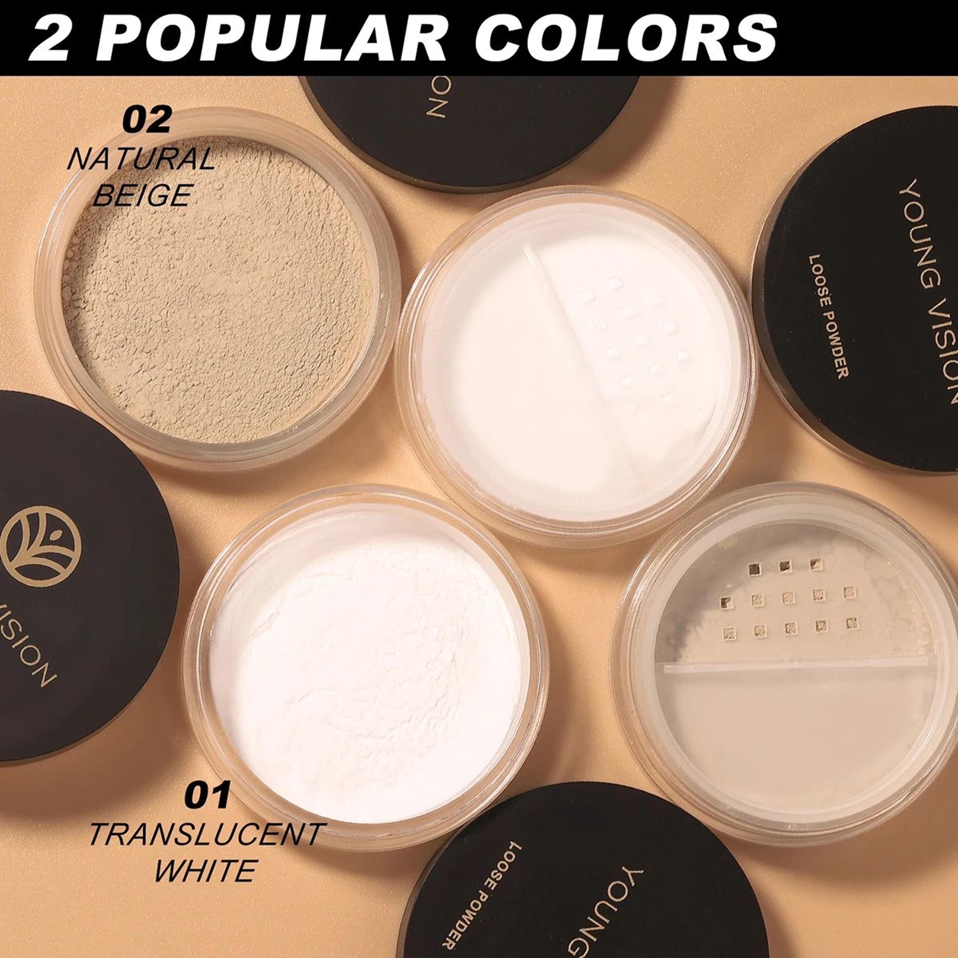 2Color Waterproof Oil Control Loose Setting Powder With Puff 4