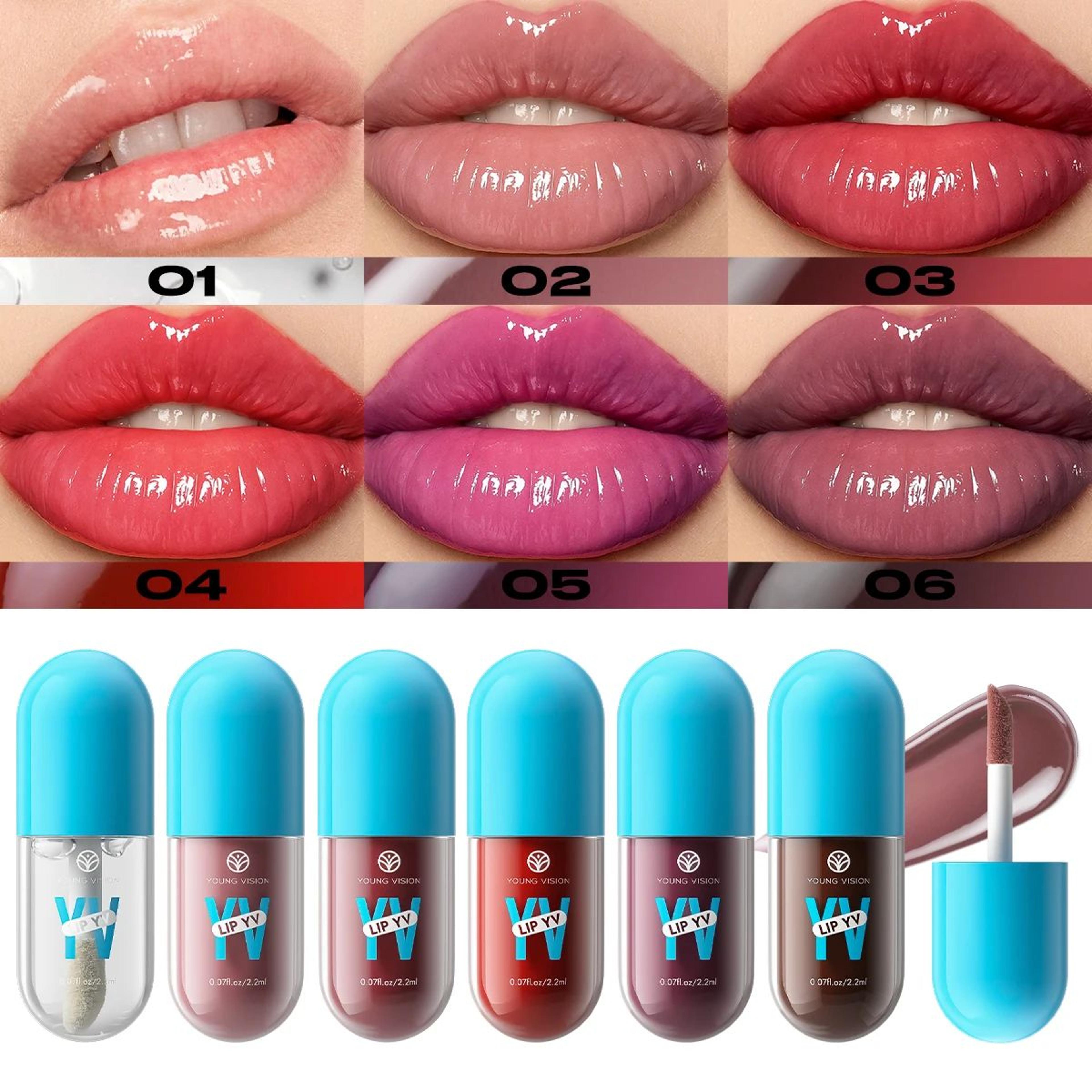 3-piece fruit fragrance hydrating lip oil set - mirror gloss lip care