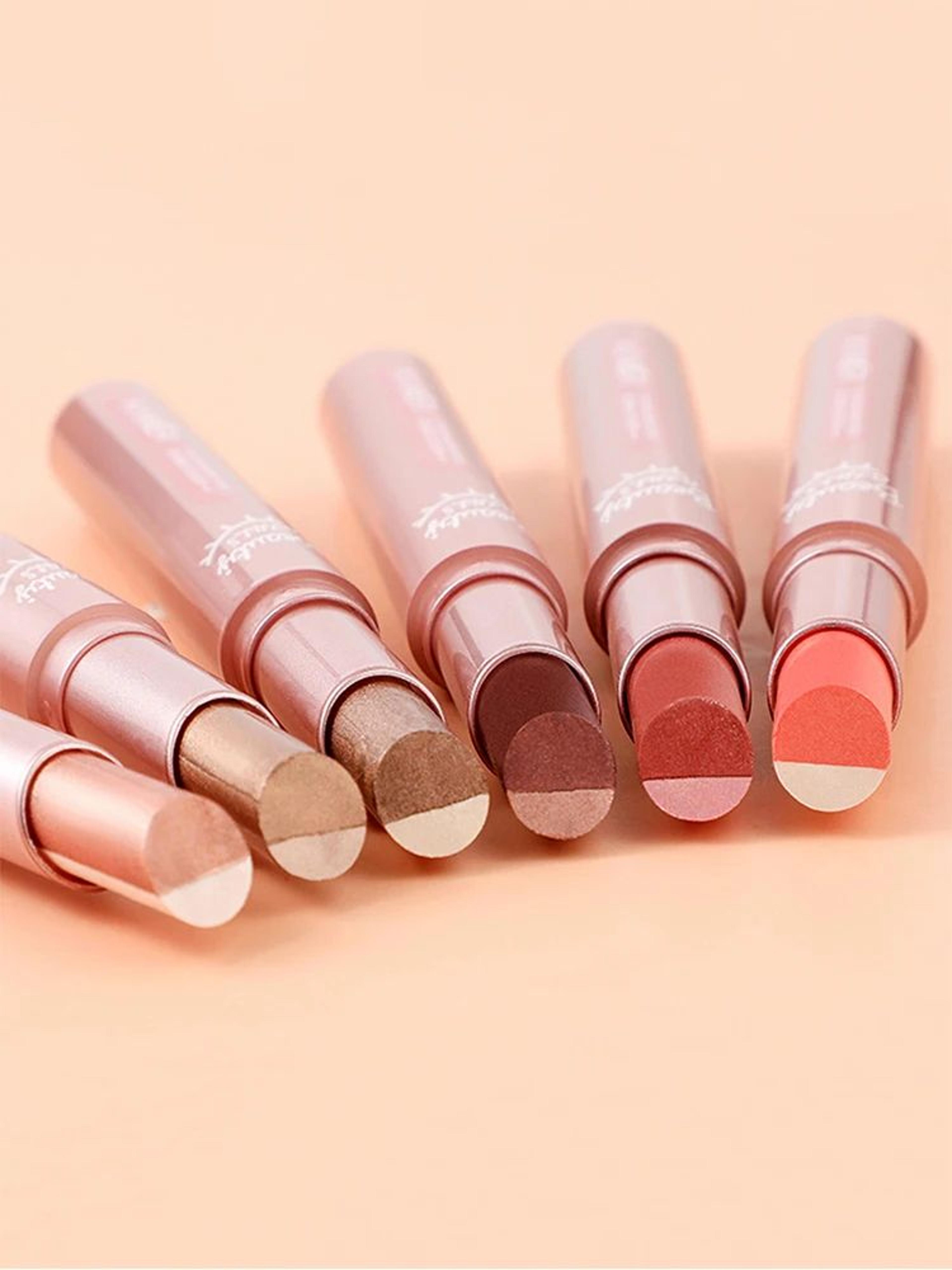 Gradient DualColor Eyeshadow Stick Waterproof Pearlescent Shimmer Eye Makeup 3