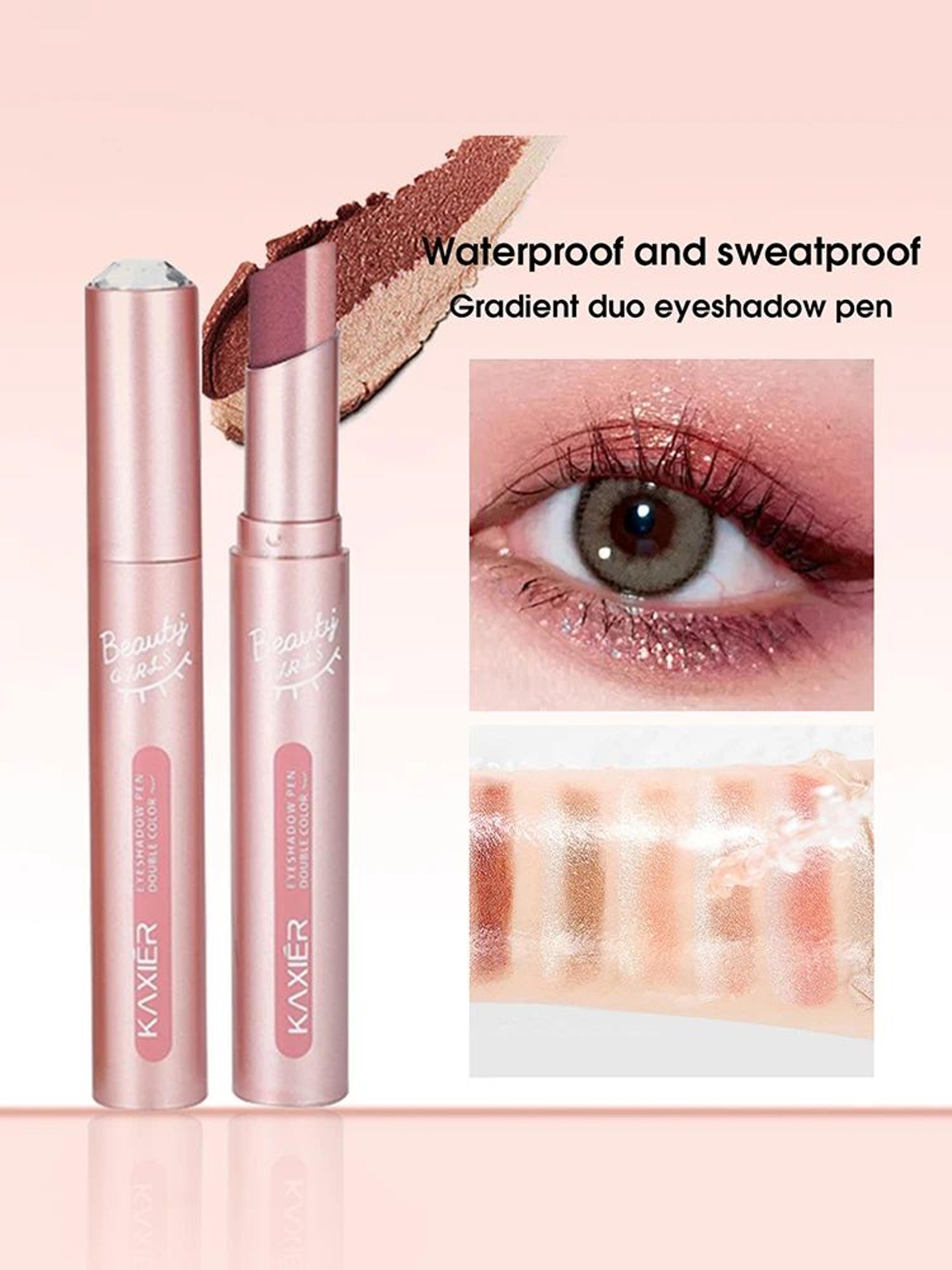 Gradient DualColor Eyeshadow Stick Waterproof Pearlescent Shimmer Eye Makeup 8