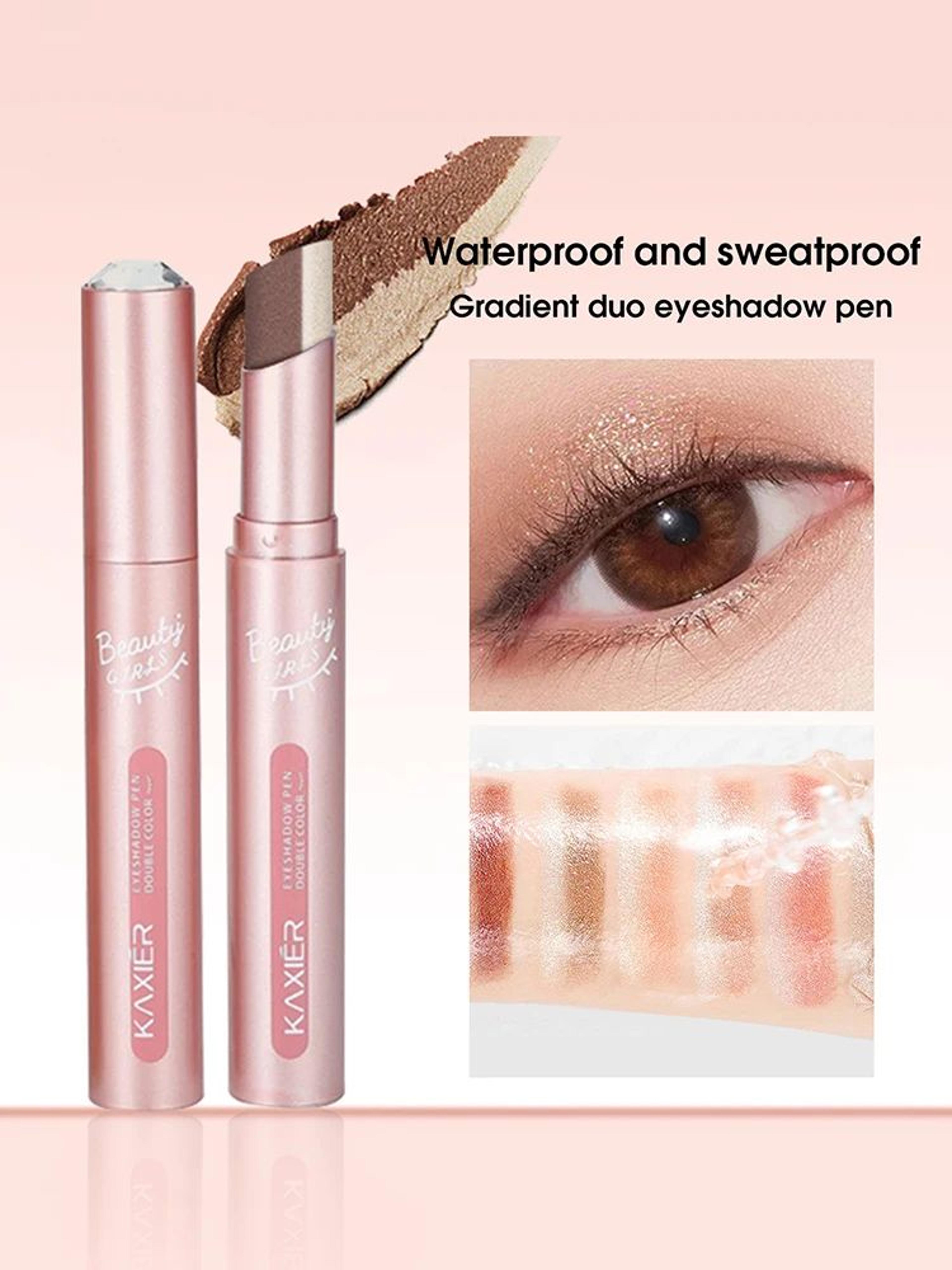 Gradient DualColor Eyeshadow Stick Waterproof Pearlescent Shimmer Eye Makeup 9
