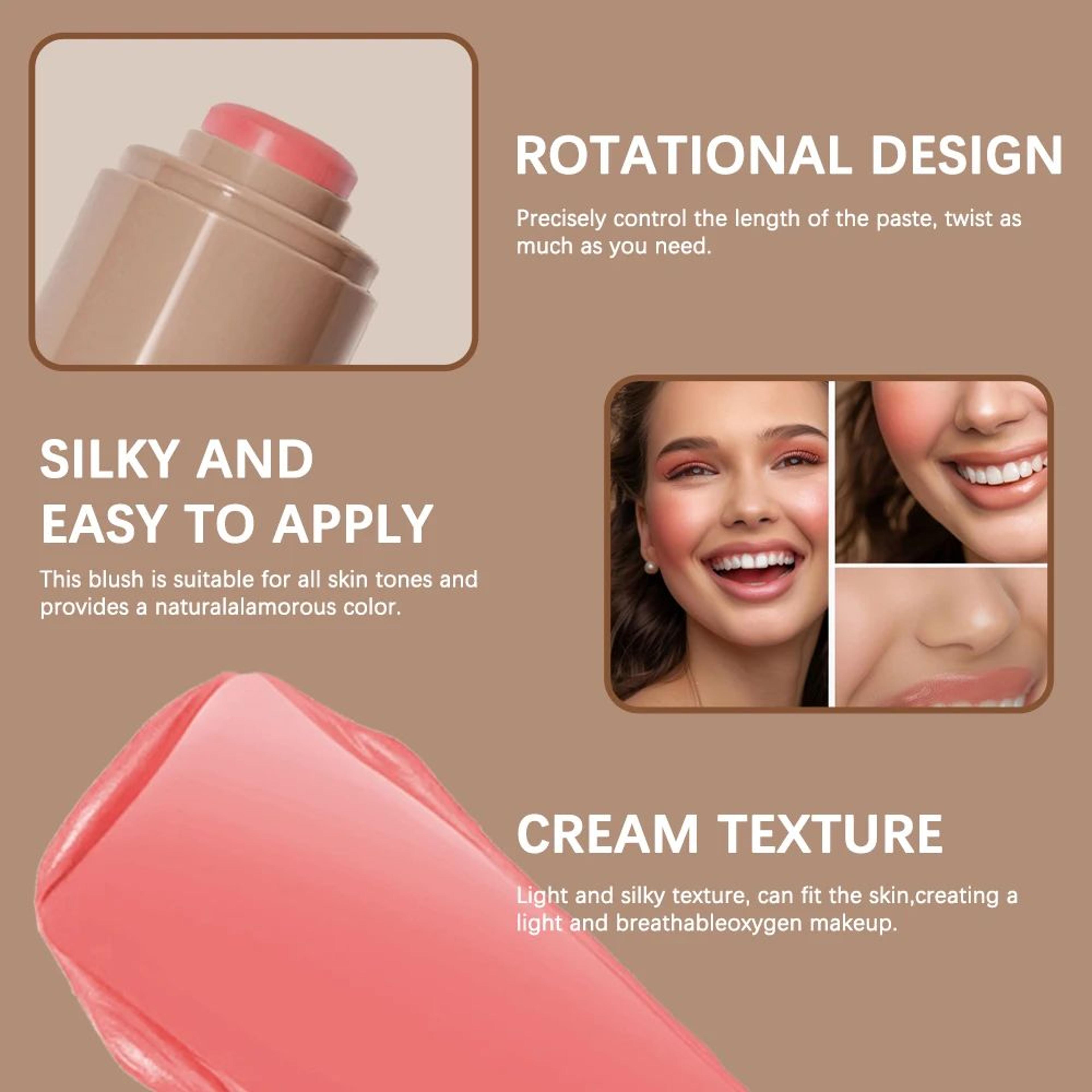 3in1 Hydrating Blush Stick Lip And Cheek Makeup 2