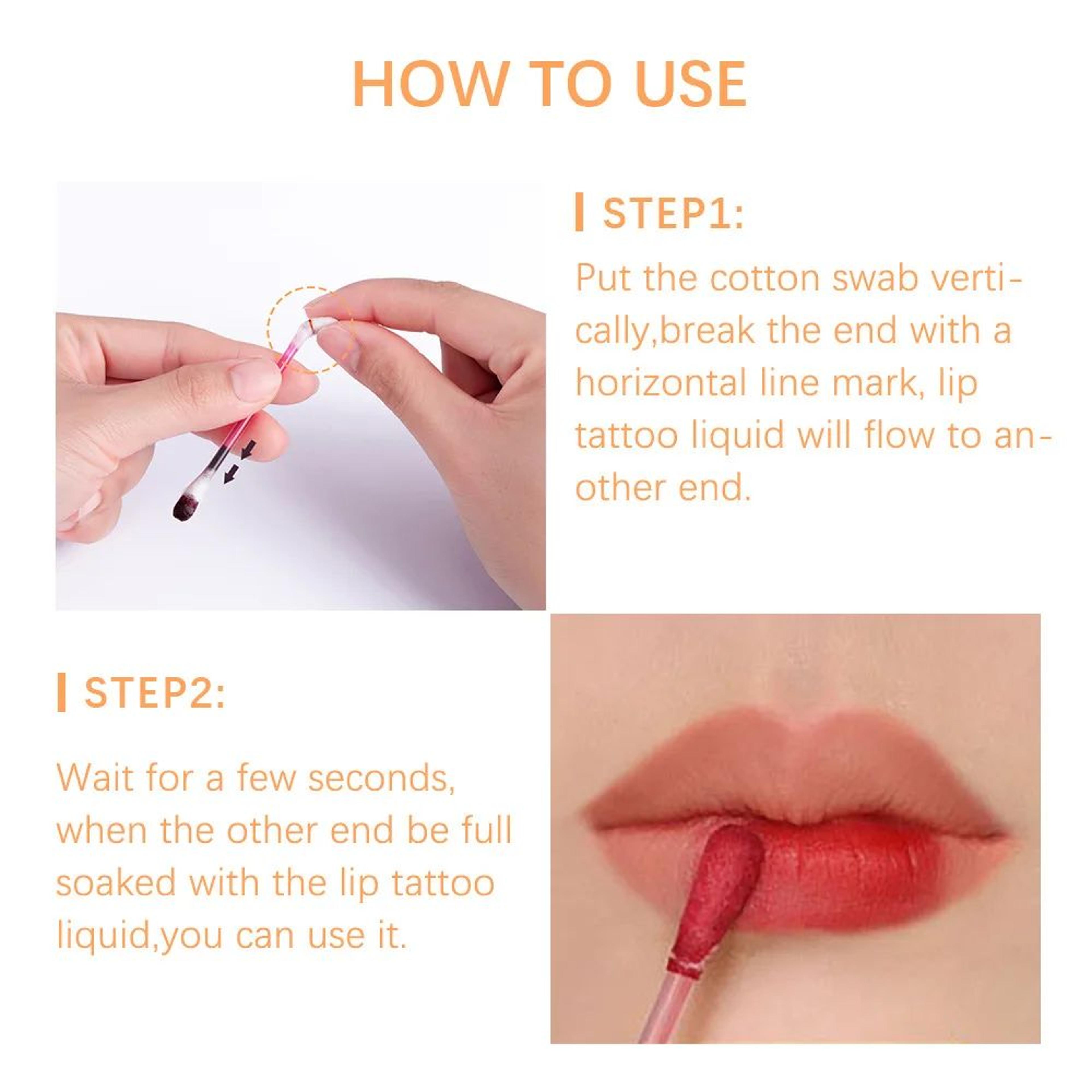 20PCS Cotton Swab Lip Stain Set  Waterproof Long Lasting Kiss Proof Lip Tint 1