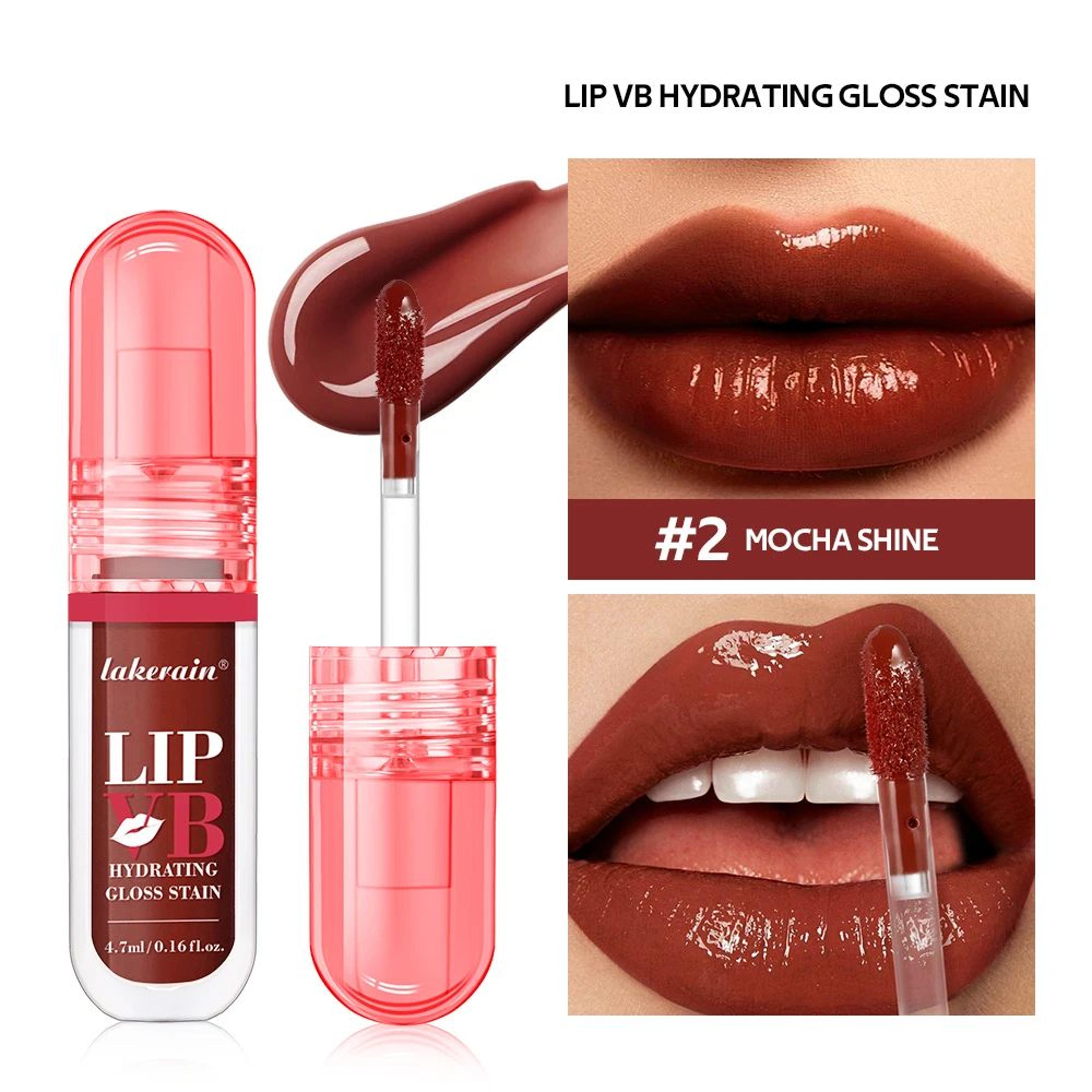 Hydrating Gloss Lip Stain 12HR Moisturizing Long Lasting Wet Shine Lip Tint 12