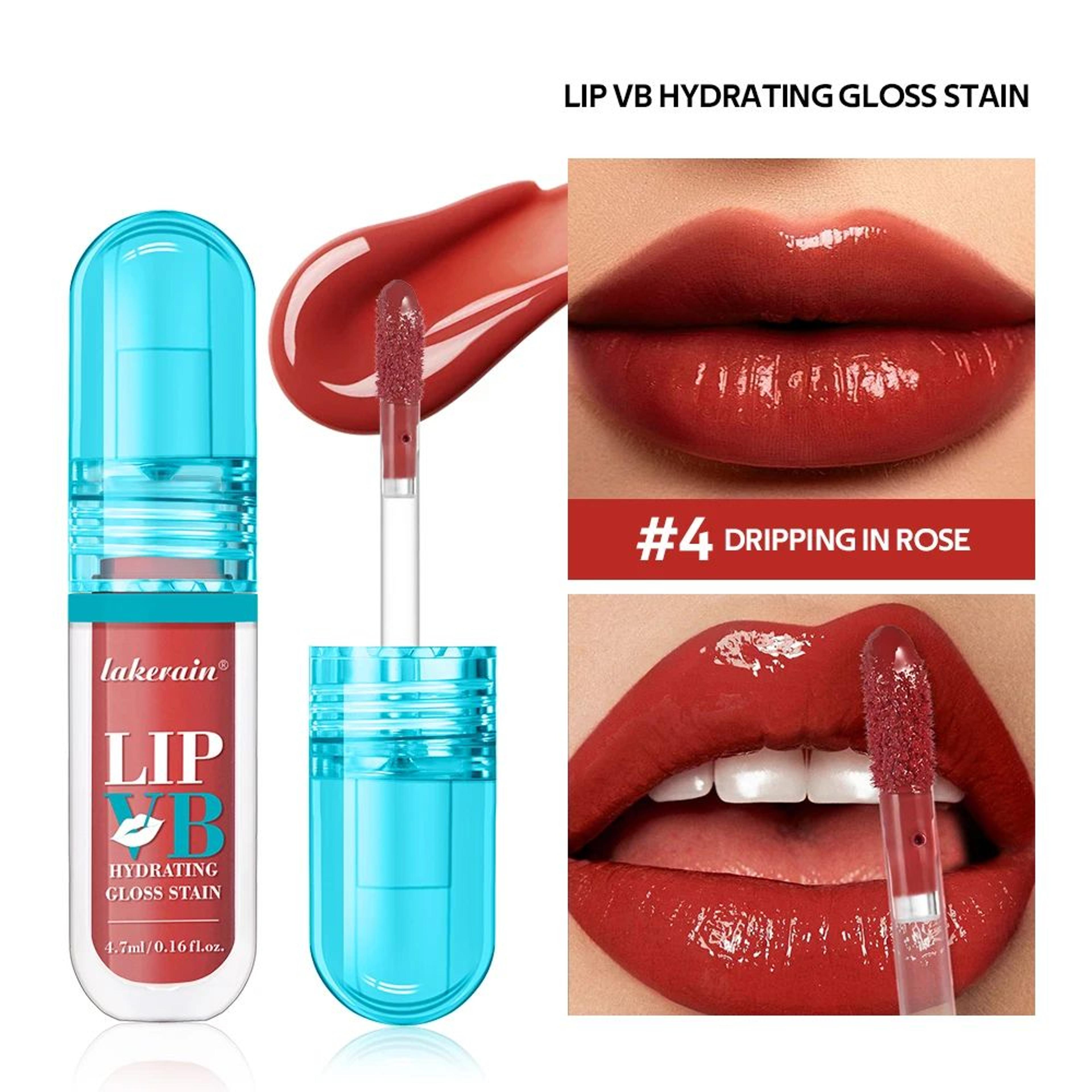 Hydrating Gloss Lip Stain 12HR Moisturizing Long Lasting Wet Shine Lip Tint 6