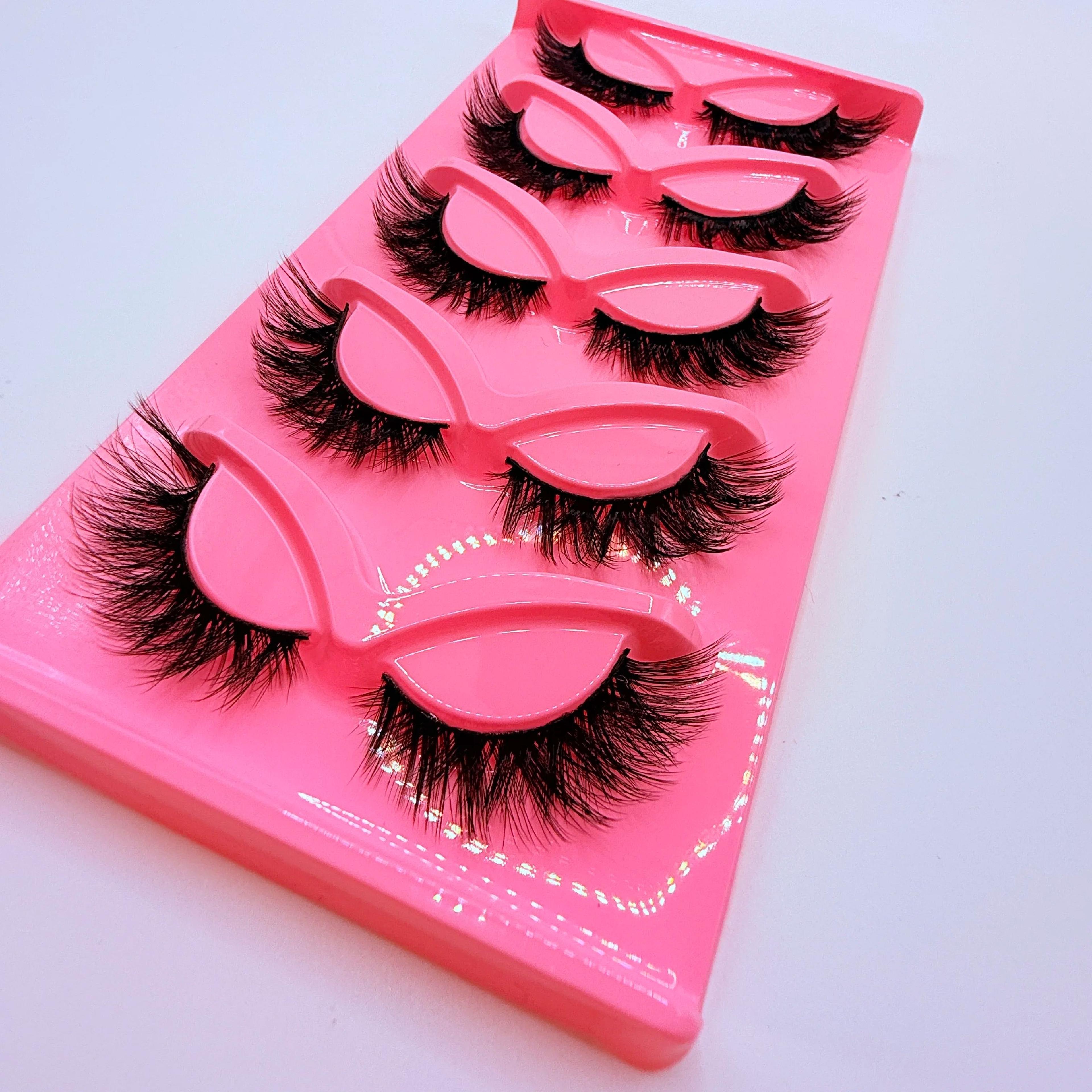 5 Pairs Cat Eye False Eyelashes Dramatic Volume Full Strip Lashes 3