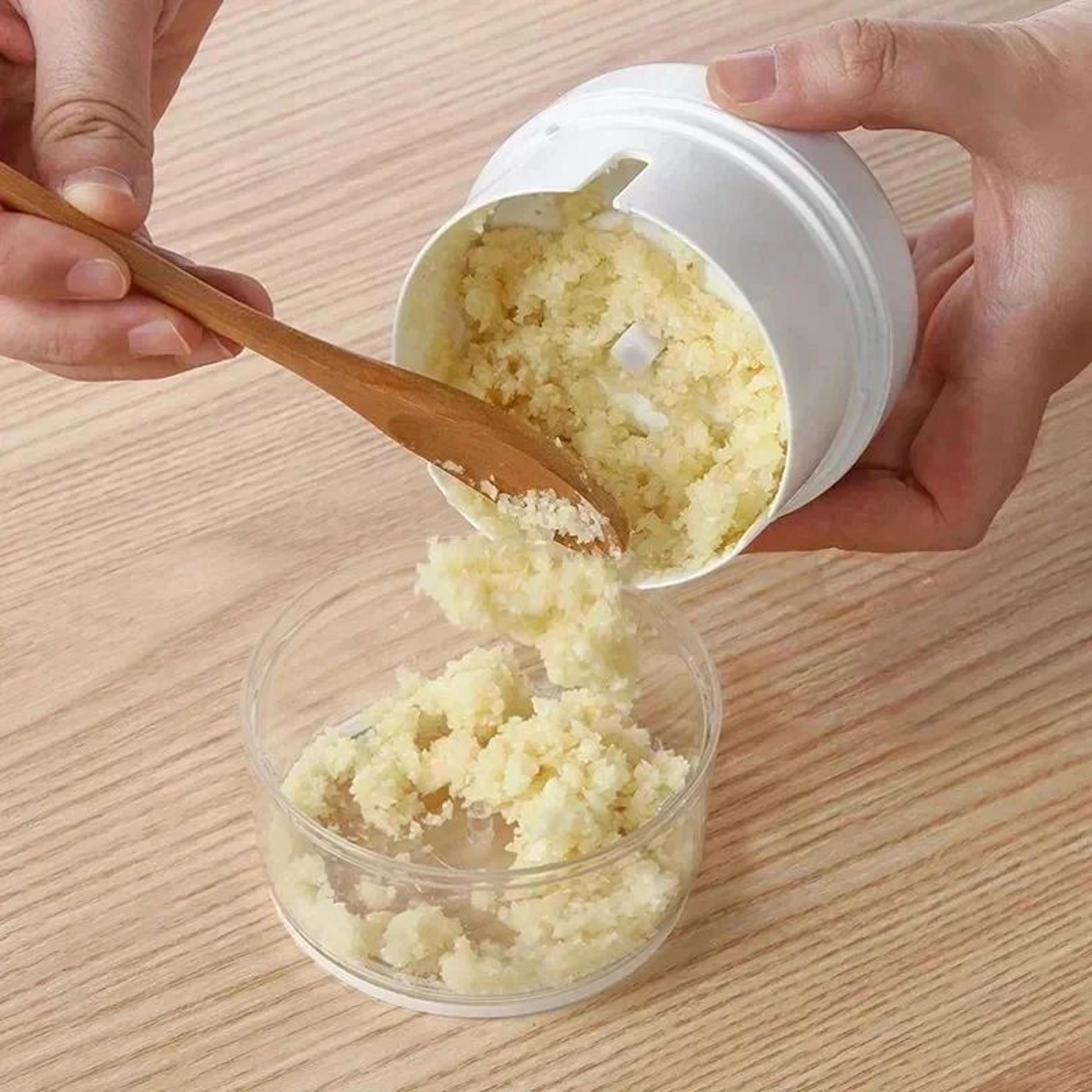 Manual Pull Cord Garlic And Vegetable Chopper With Stainless Steel Blades 3