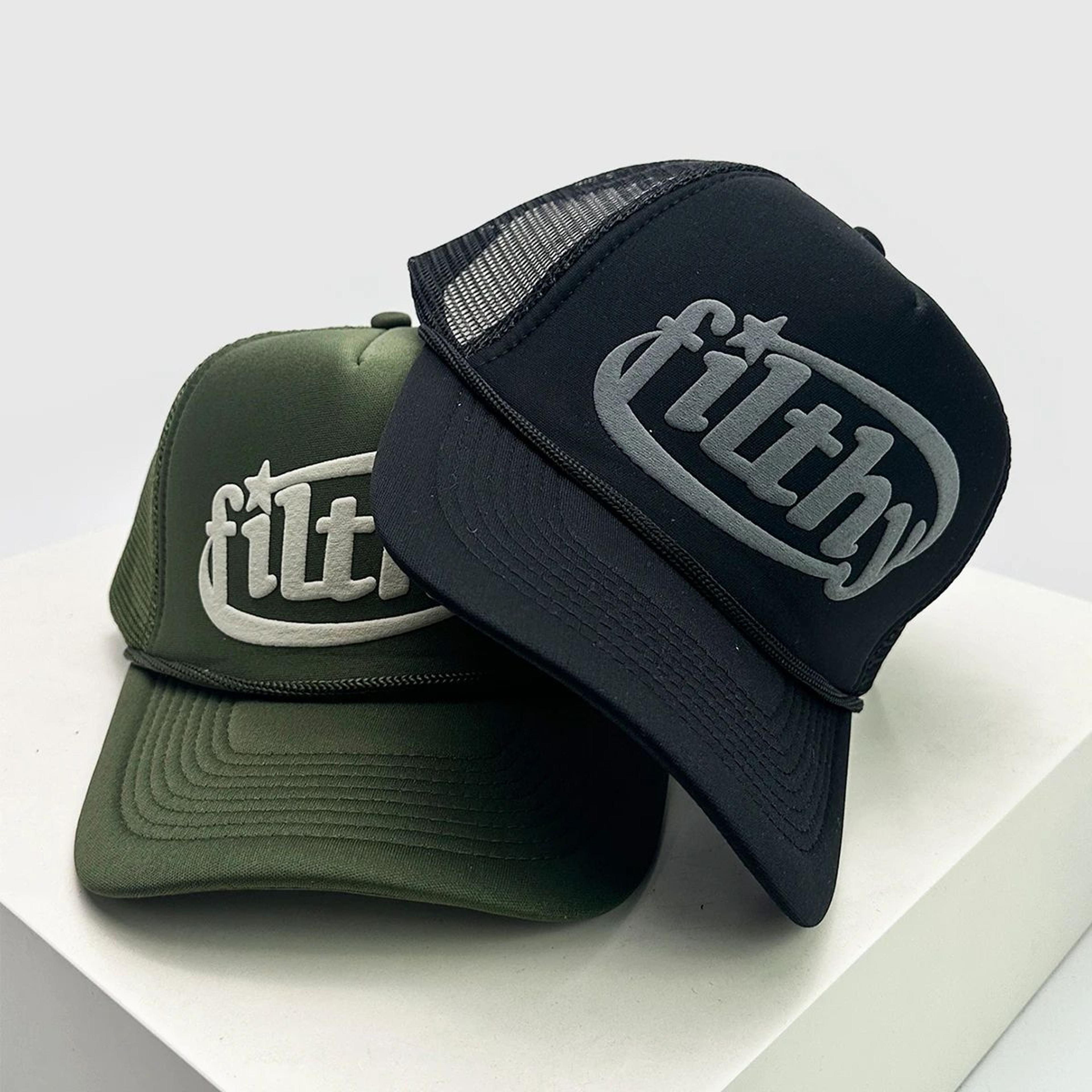 Color Block Mesh Trucker Cap With Filthy Letter Print For Men And Women 1