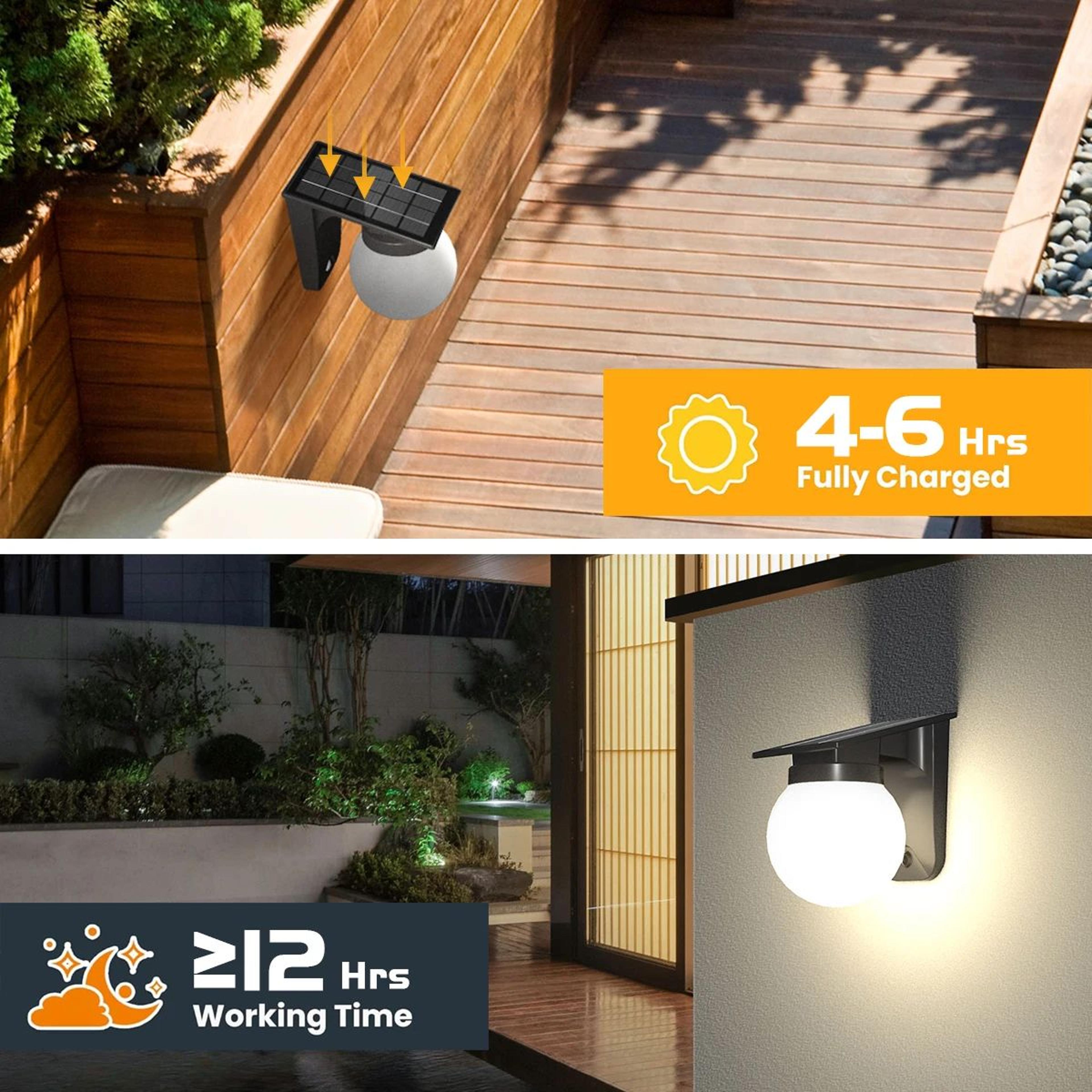 Adjustable Solar Wall Lights Outdoor With IP65 Waterproof Design And Color Changing Bulb 5