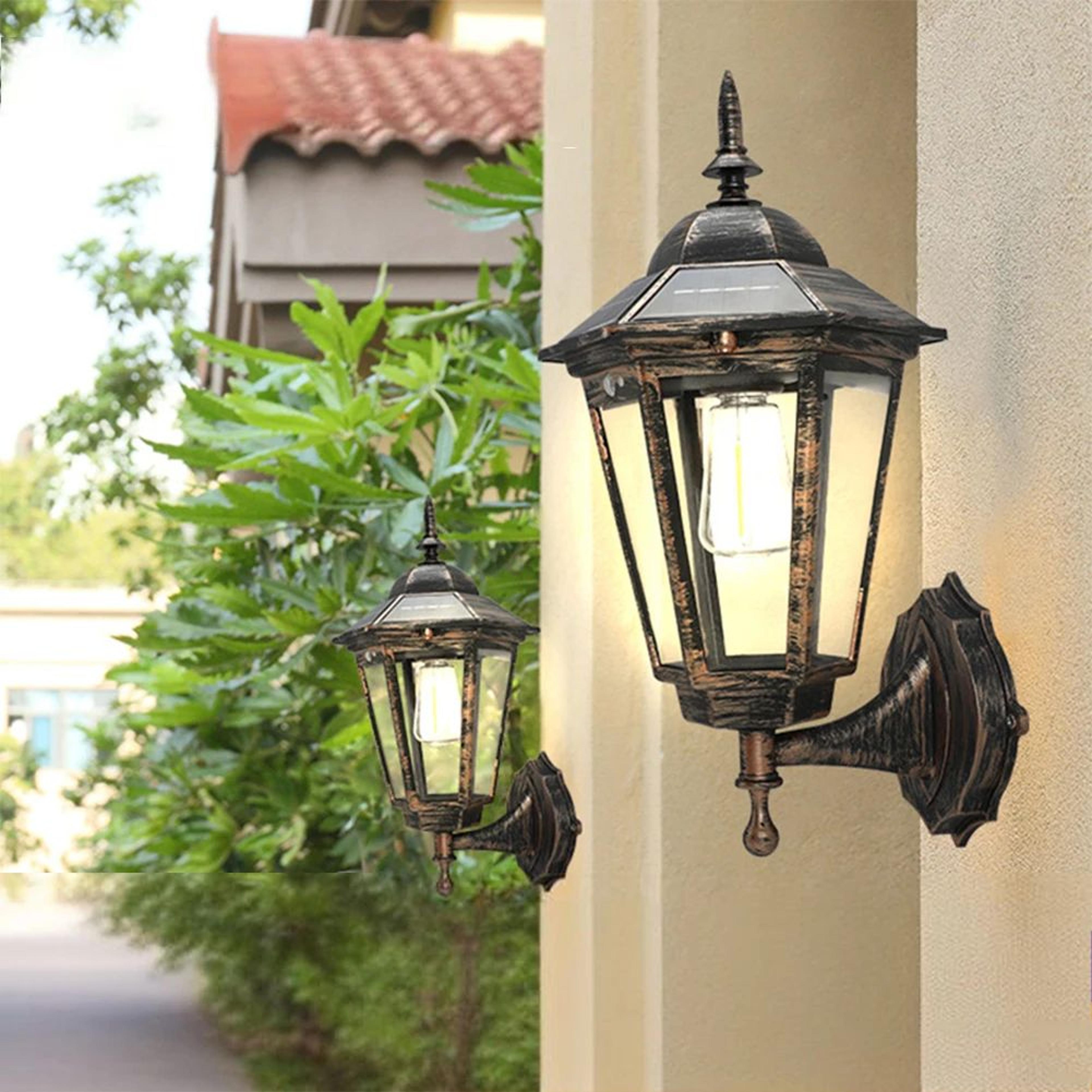 Solar Flame Hanging Lantern Outdoor Waterproof LED Light With 3 Lighting Modes 4