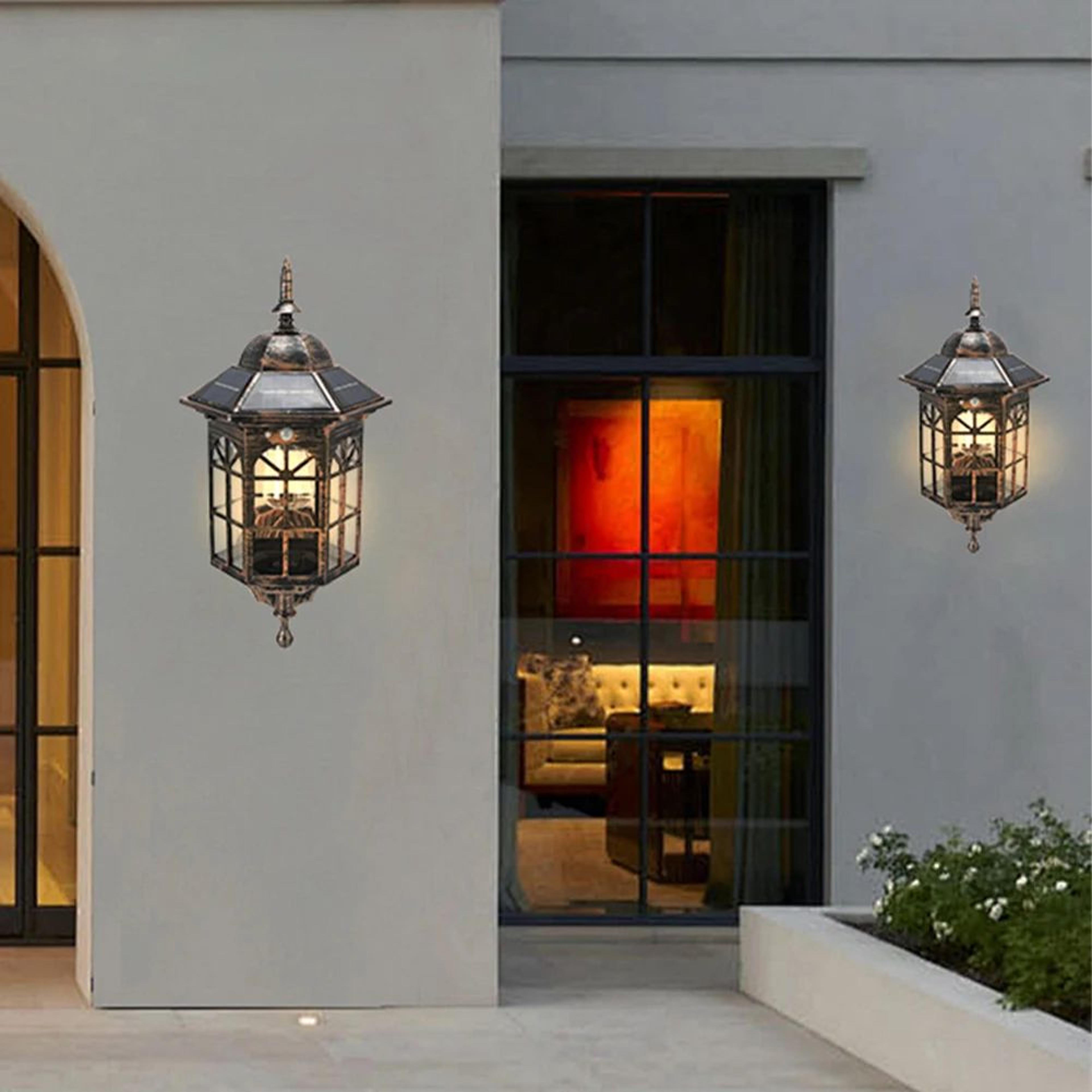 Solar Flame Hanging Lantern Outdoor Waterproof LED Light With 3 Lighting Modes 2