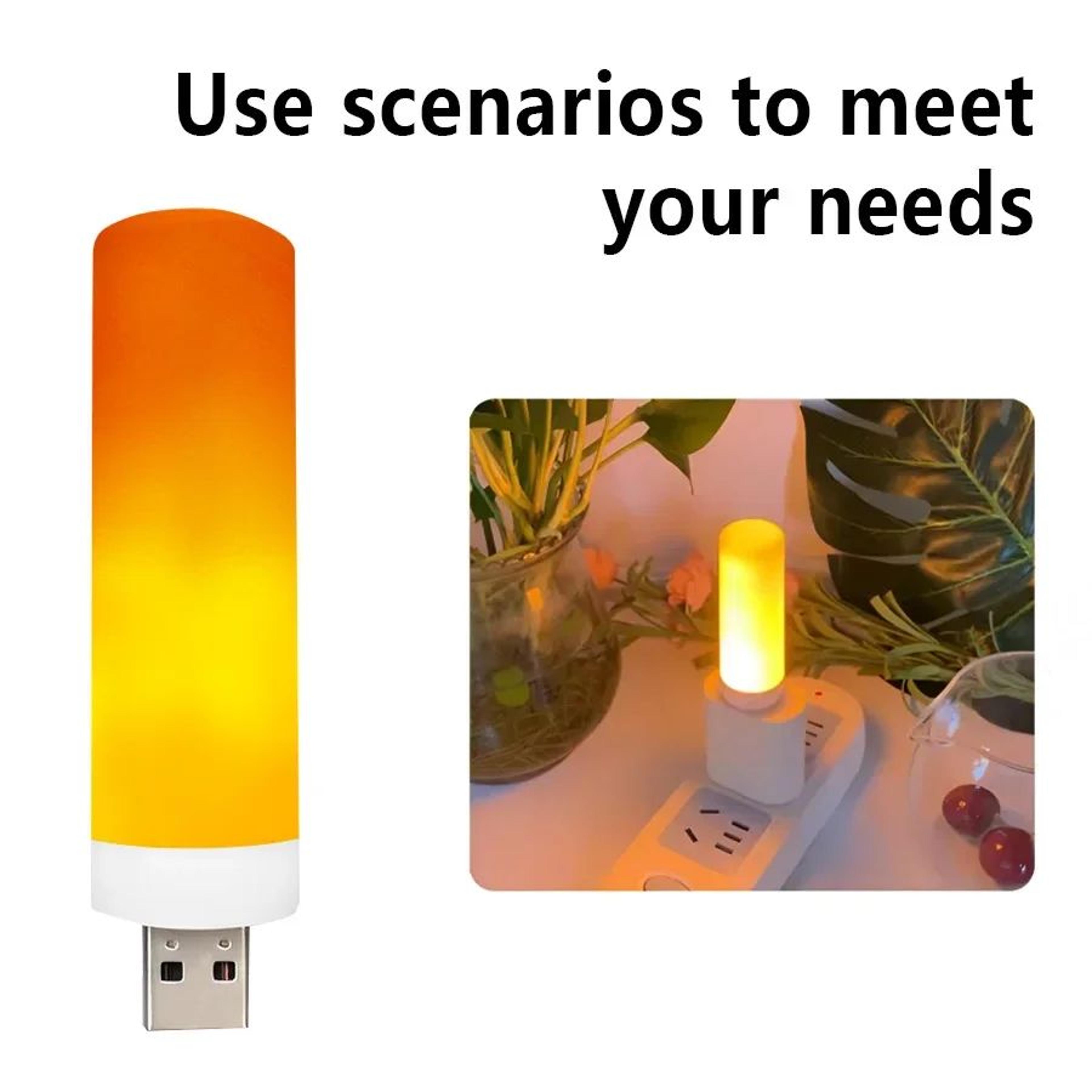 USB LED Flickering Flame Night Light Bulb For Cozy Home Decor 6