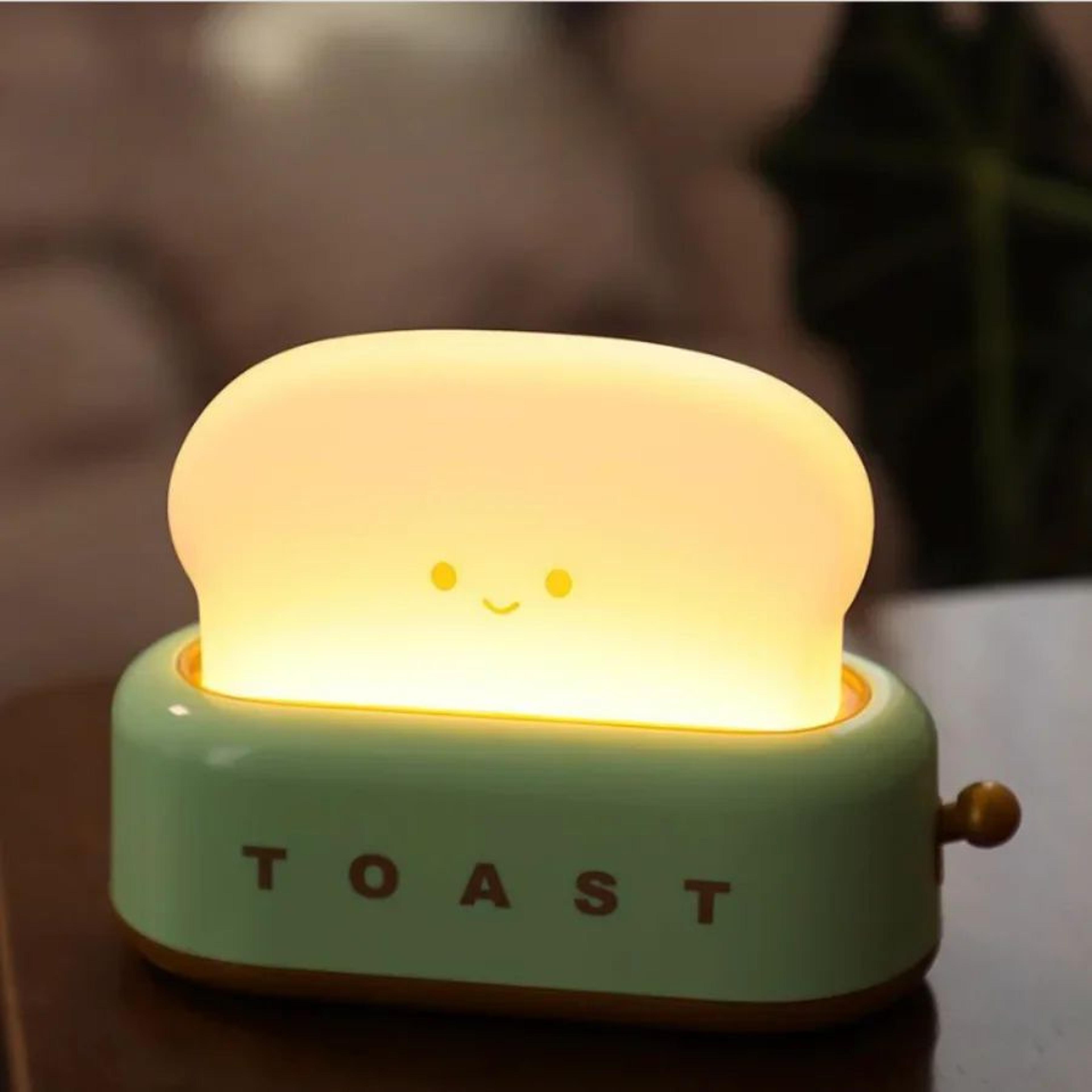 Rechargeable LED Toast Night Light Cute Bread Lamp For Bedroom Decor 0