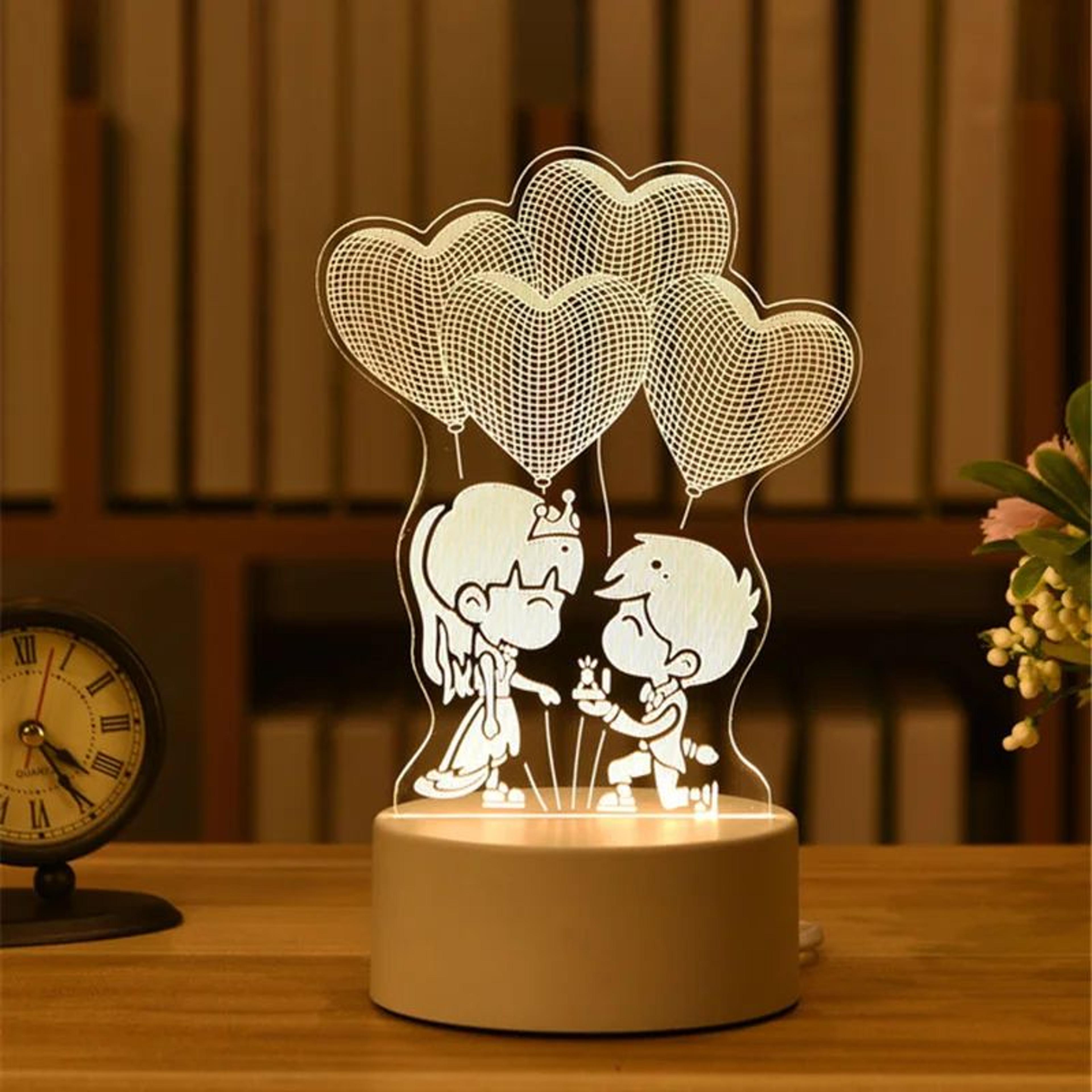 3D Acrylic LED Night Light USB Powered Neon Sign Lamp For Bedroom And Party Decor 2