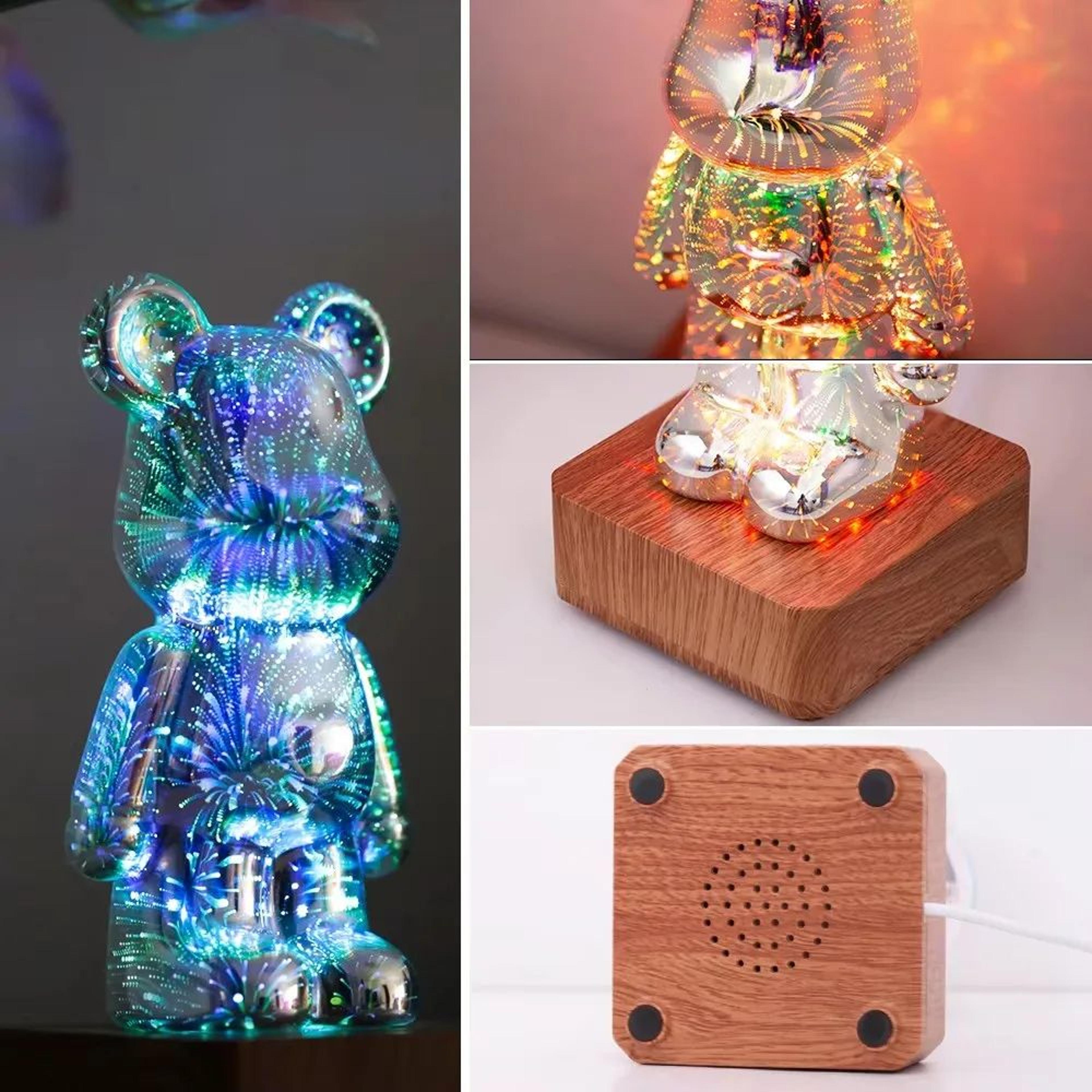 3D Bear LED Night Light USB Dimmable Colorful Bedroom Table Lamp 5