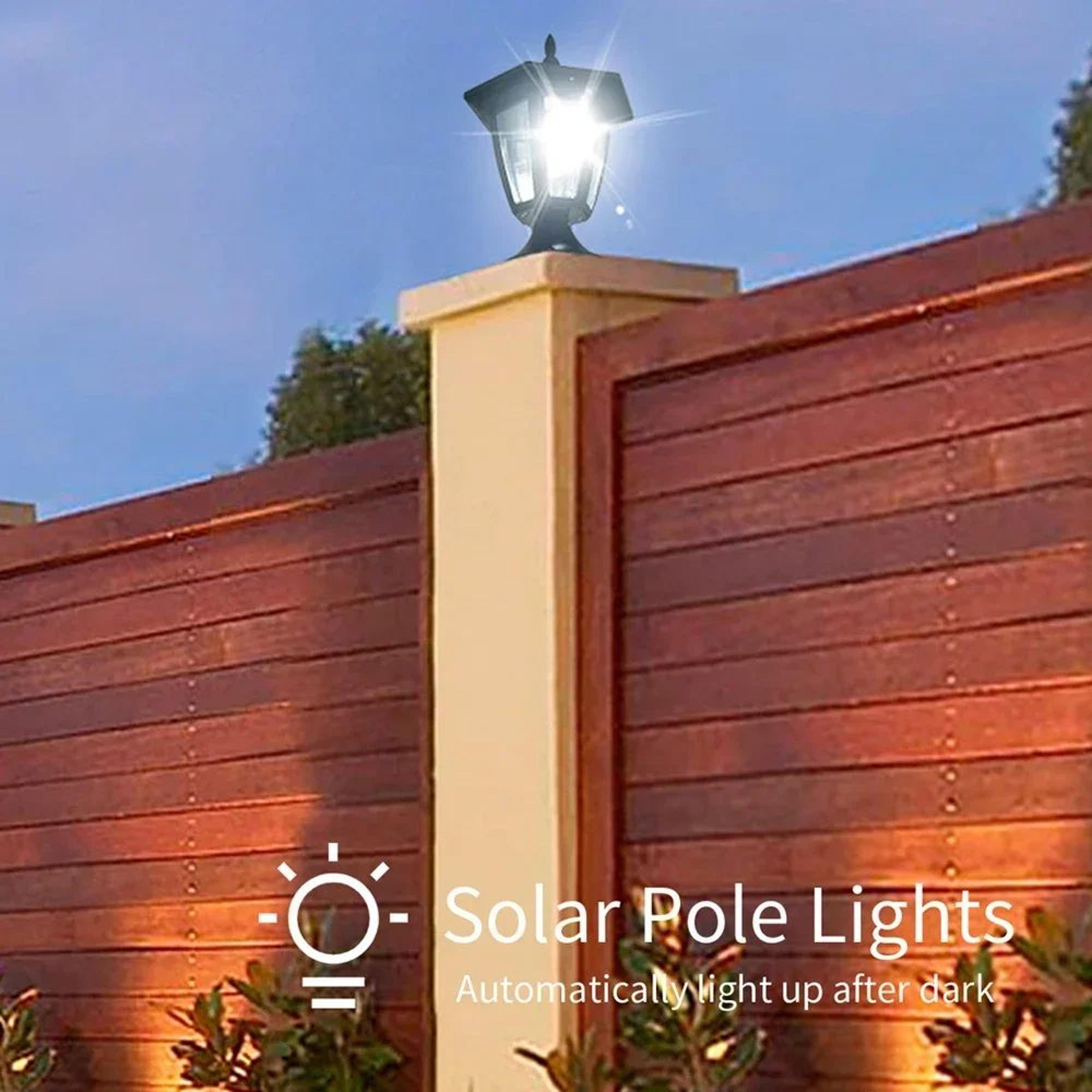 solar fence lights ip65 waterproof outdoor wall lamps for garden, gate and patio