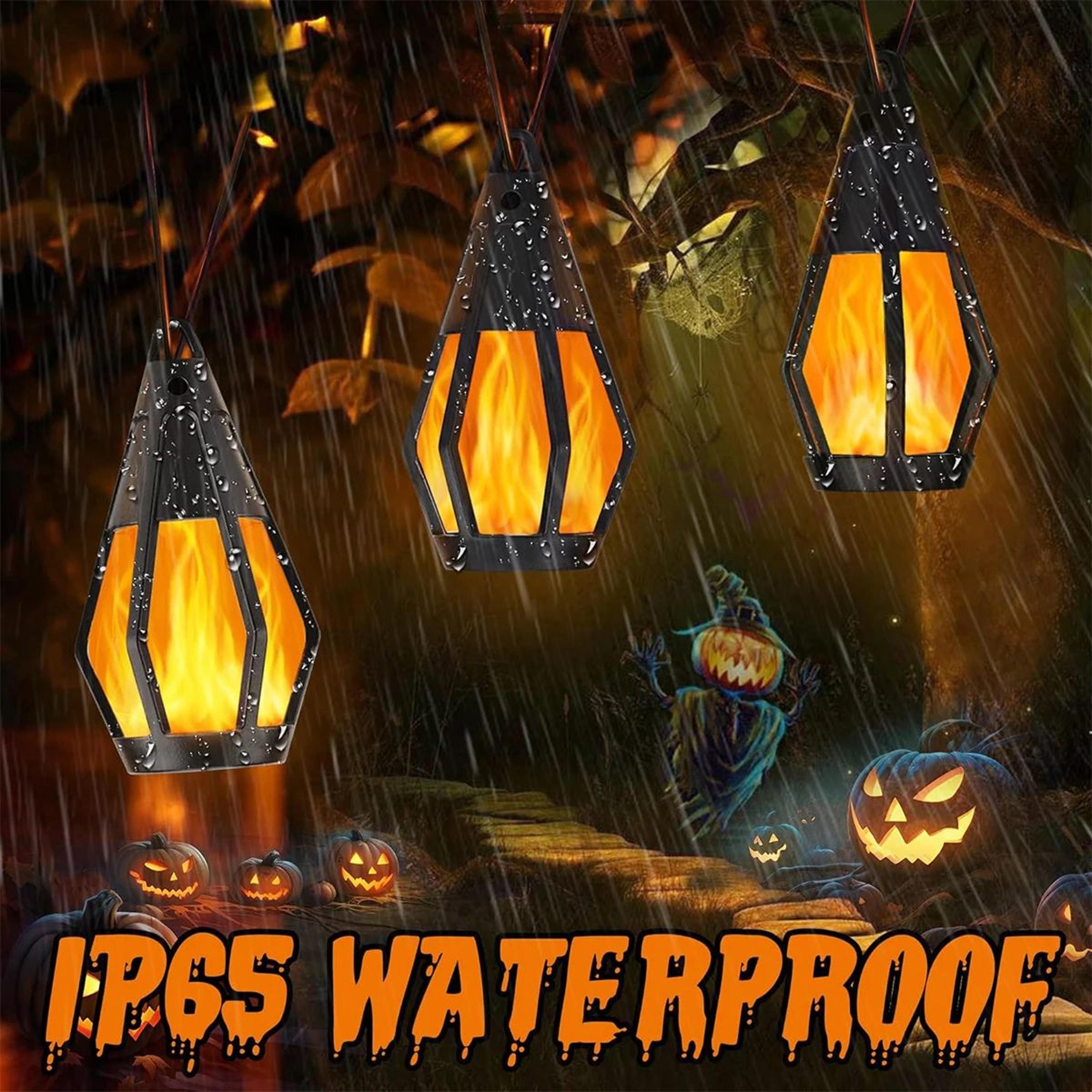 Solar Flickering Flame String Lights With 10 LED Bulbs For Halloween And Outdoor Patio Decor 2