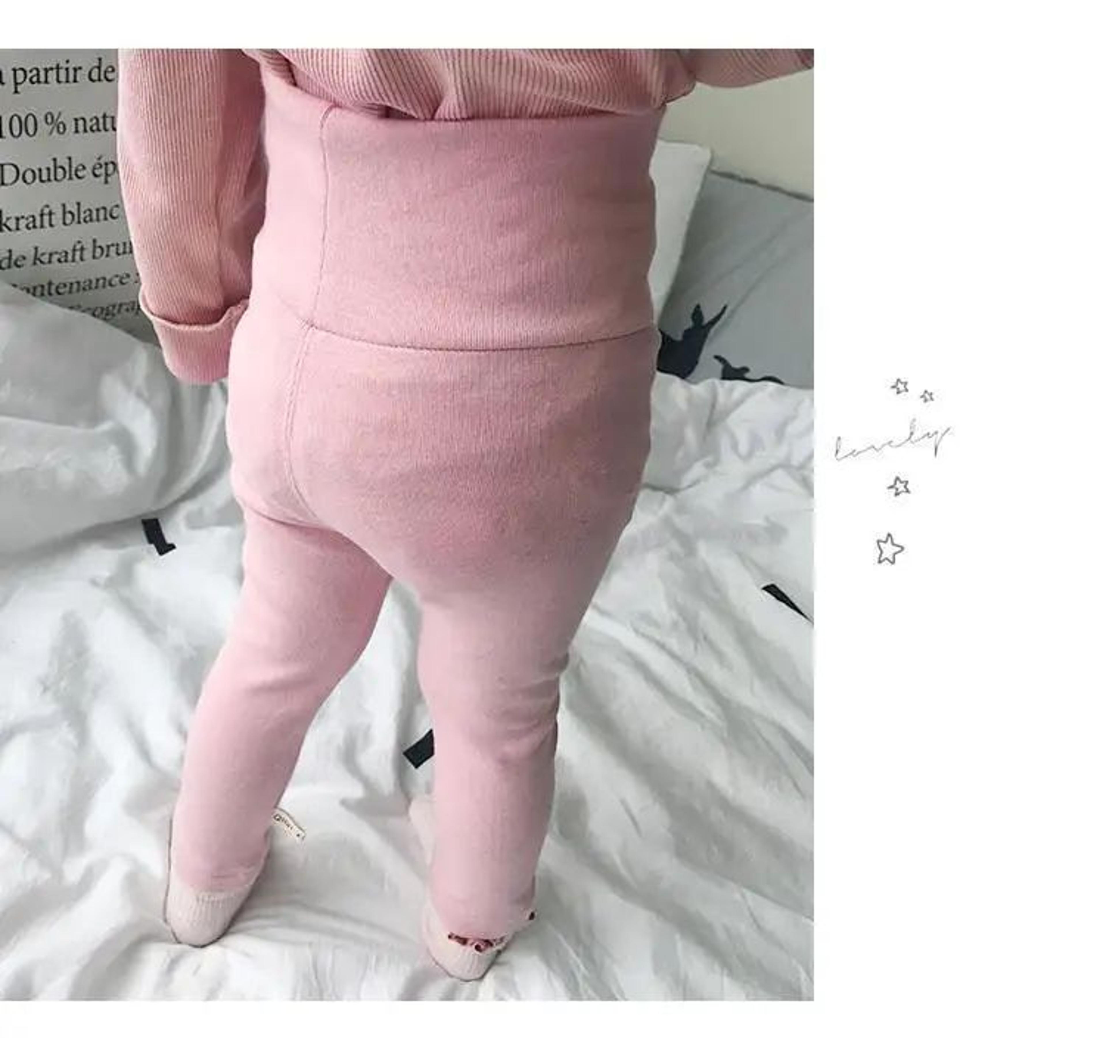 Soft Cotton Ribbed Baby Leggings For Boys And Girls Stretchy Full Length Casual Pants 2