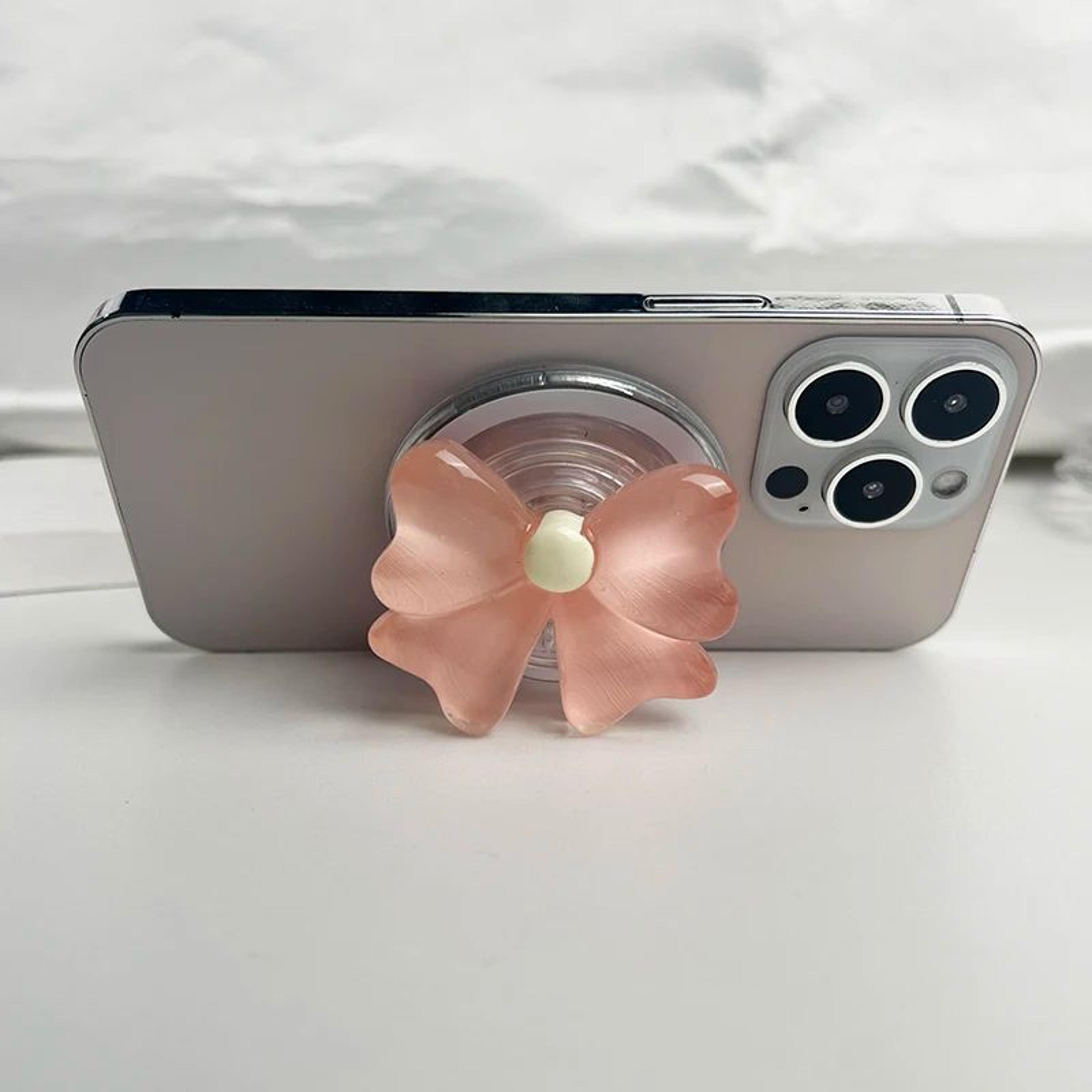 Cute Bow Magnetic Folding Phone Grip Holder For MagSafe 4