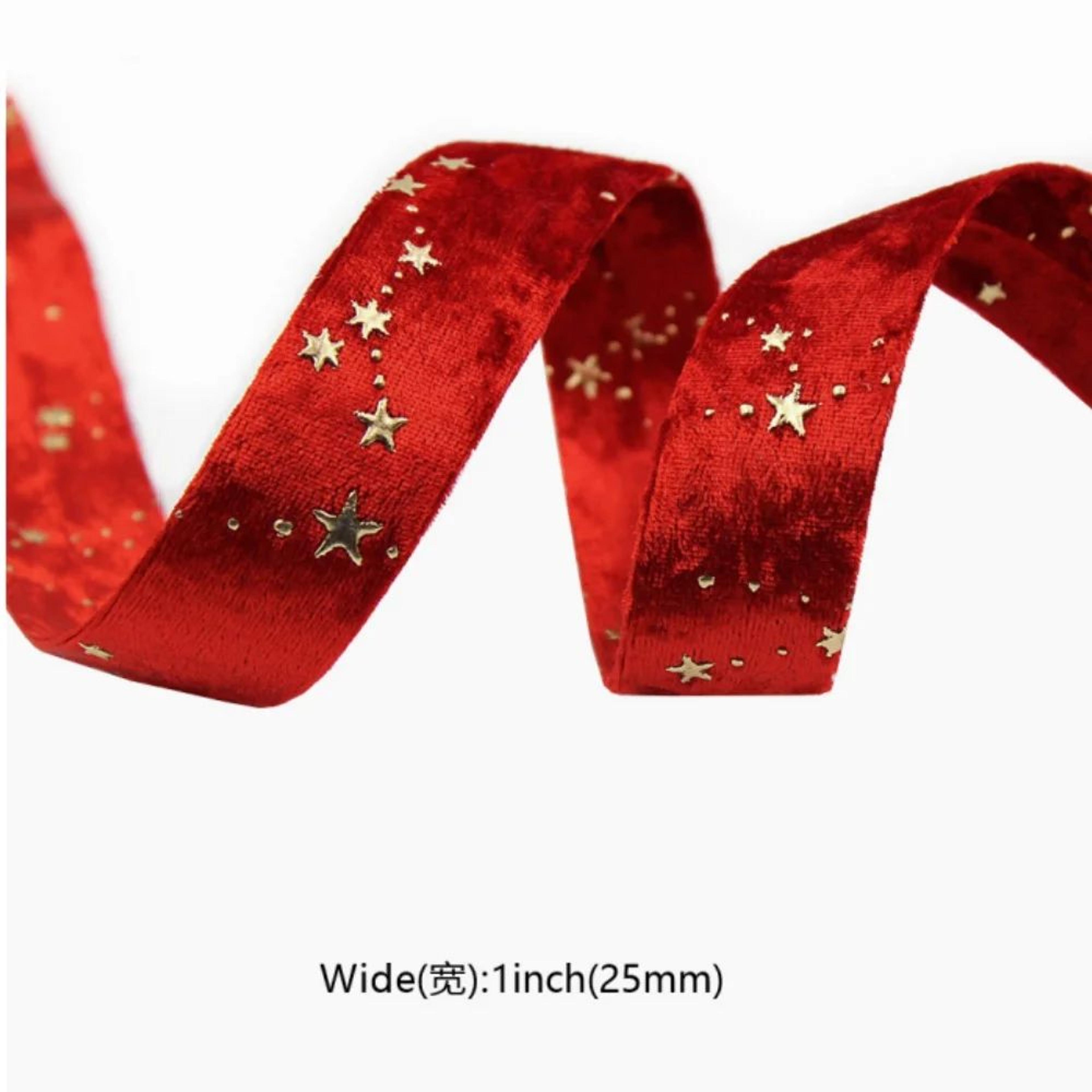 DoubleSided Star Velvet Ribbon For Gift Wrapping Wedding Bouquets And Christmas Decorations 22