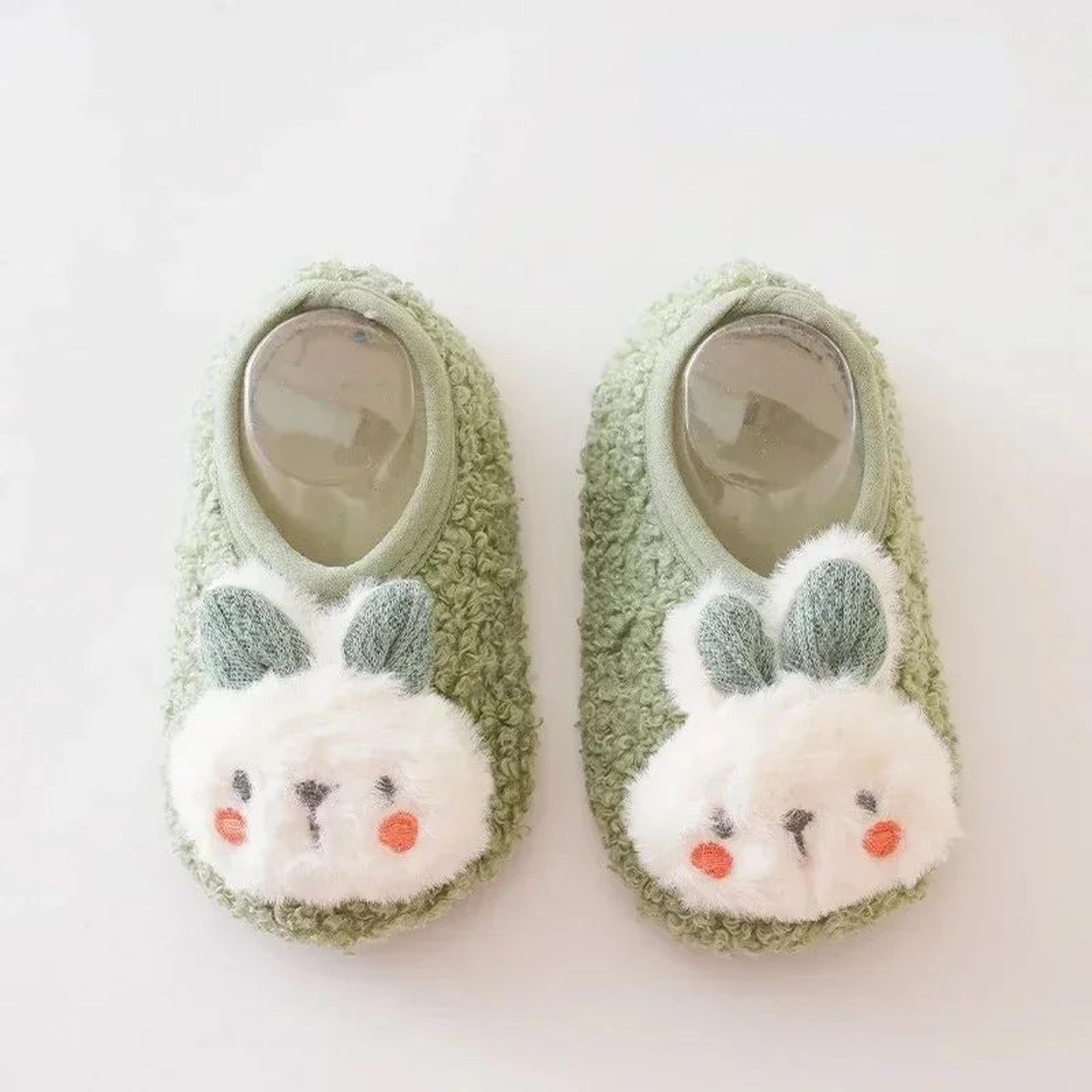 Cute Rabbit Plush Baby Slippers Soft NonSlip Toddler Indoor Shoes 6