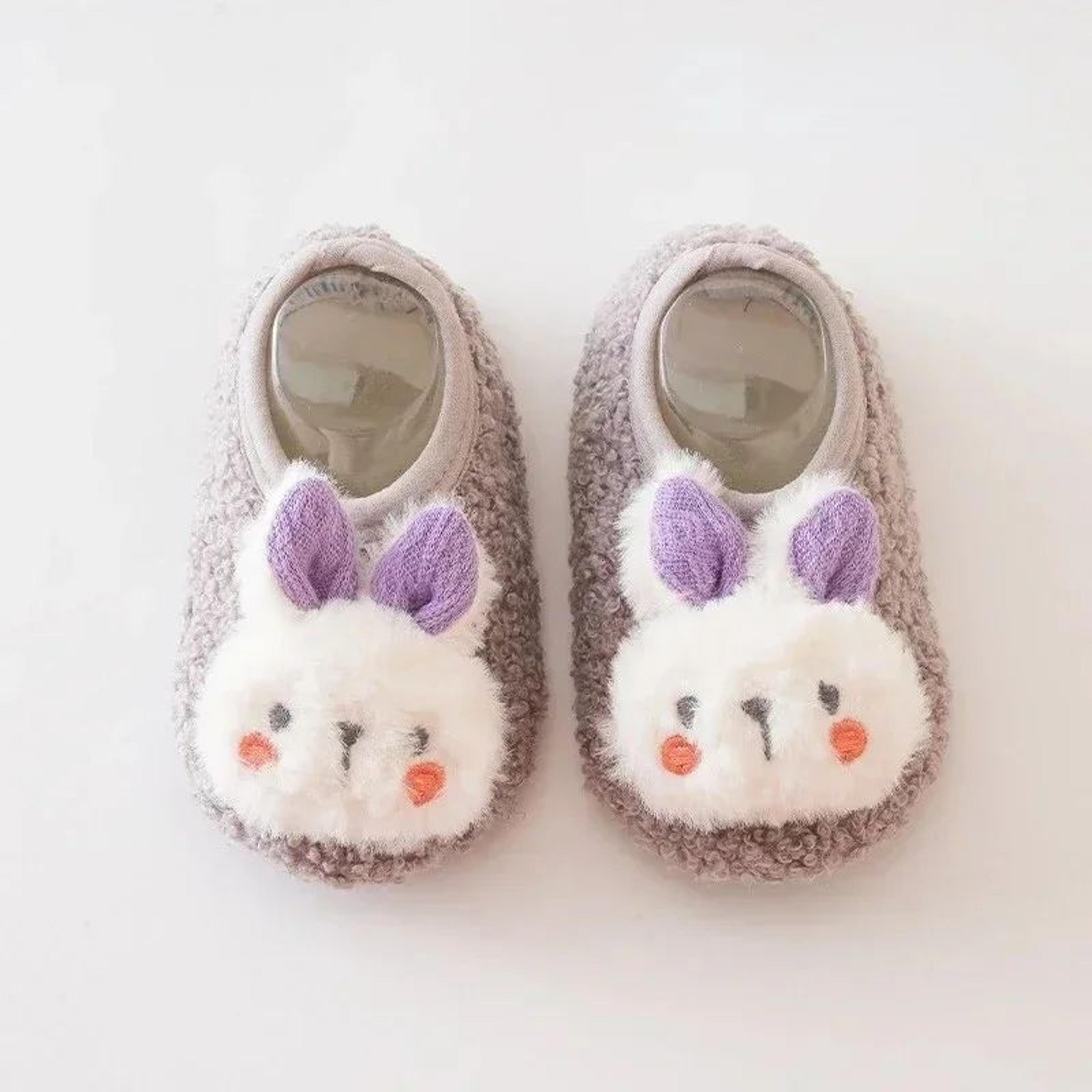 Cute Rabbit Plush Baby Slippers Soft NonSlip Toddler Indoor Shoes 7