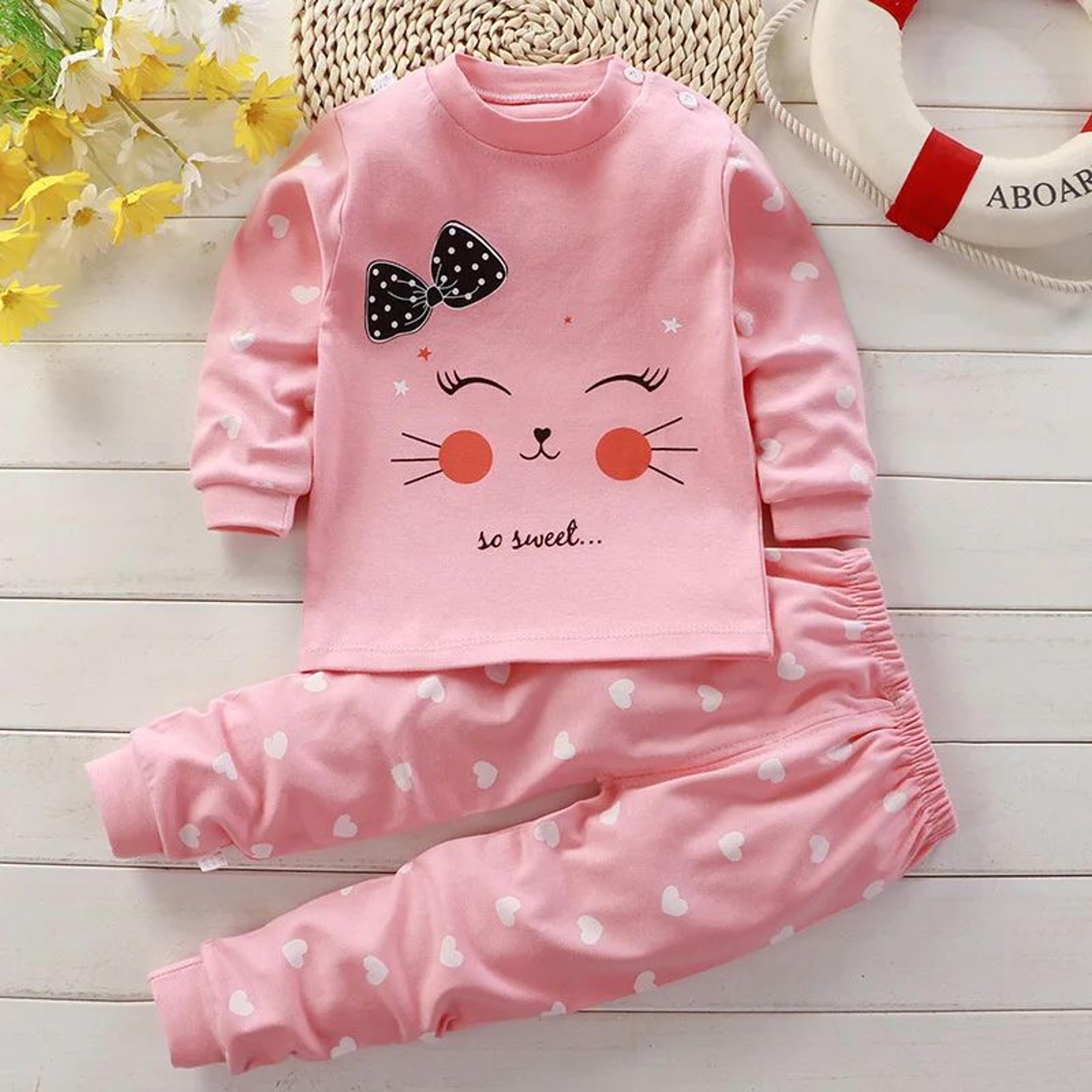 cozy long sleeve kids pajama set for boys and girls