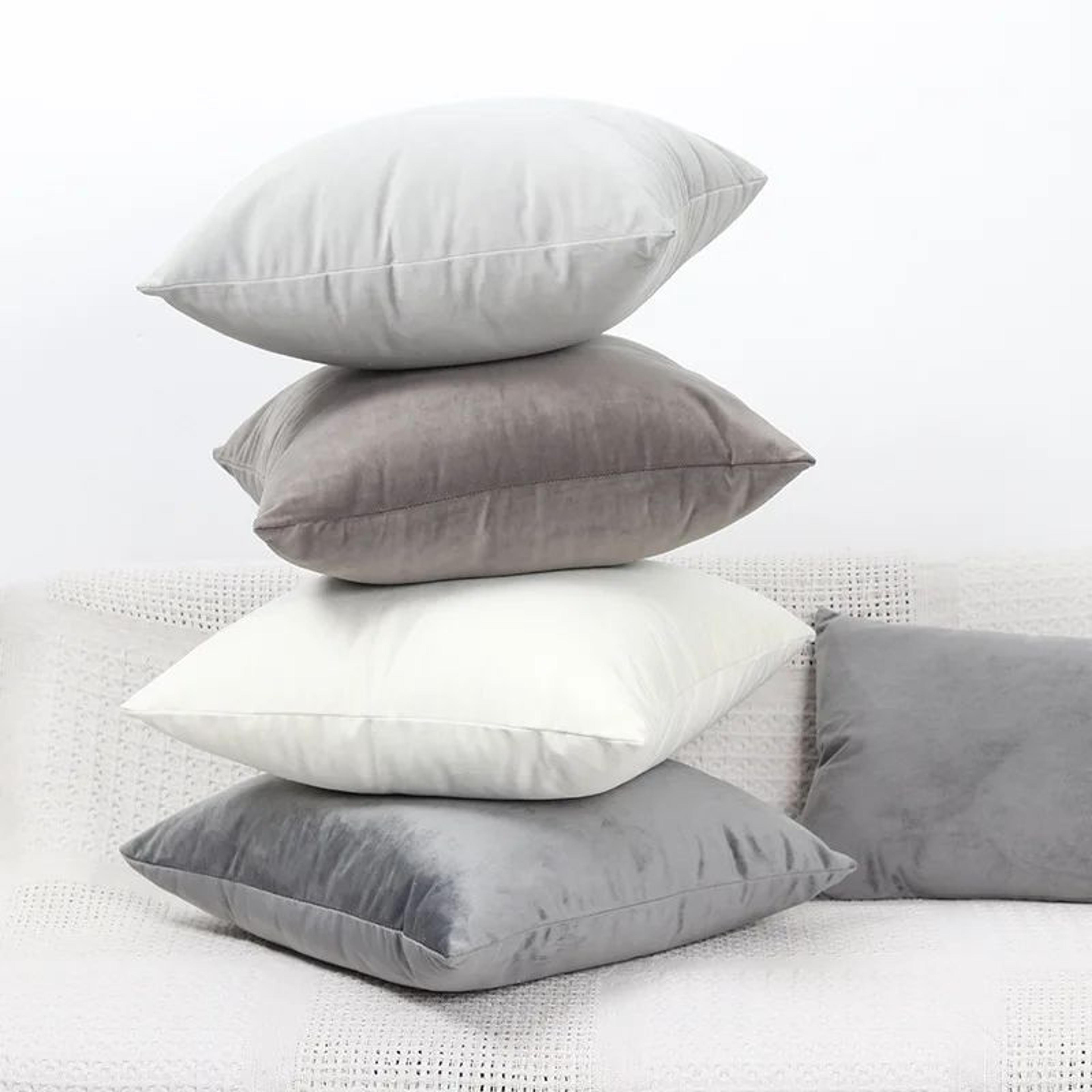 soft gray velvet cushion cover for sofa and living room decor