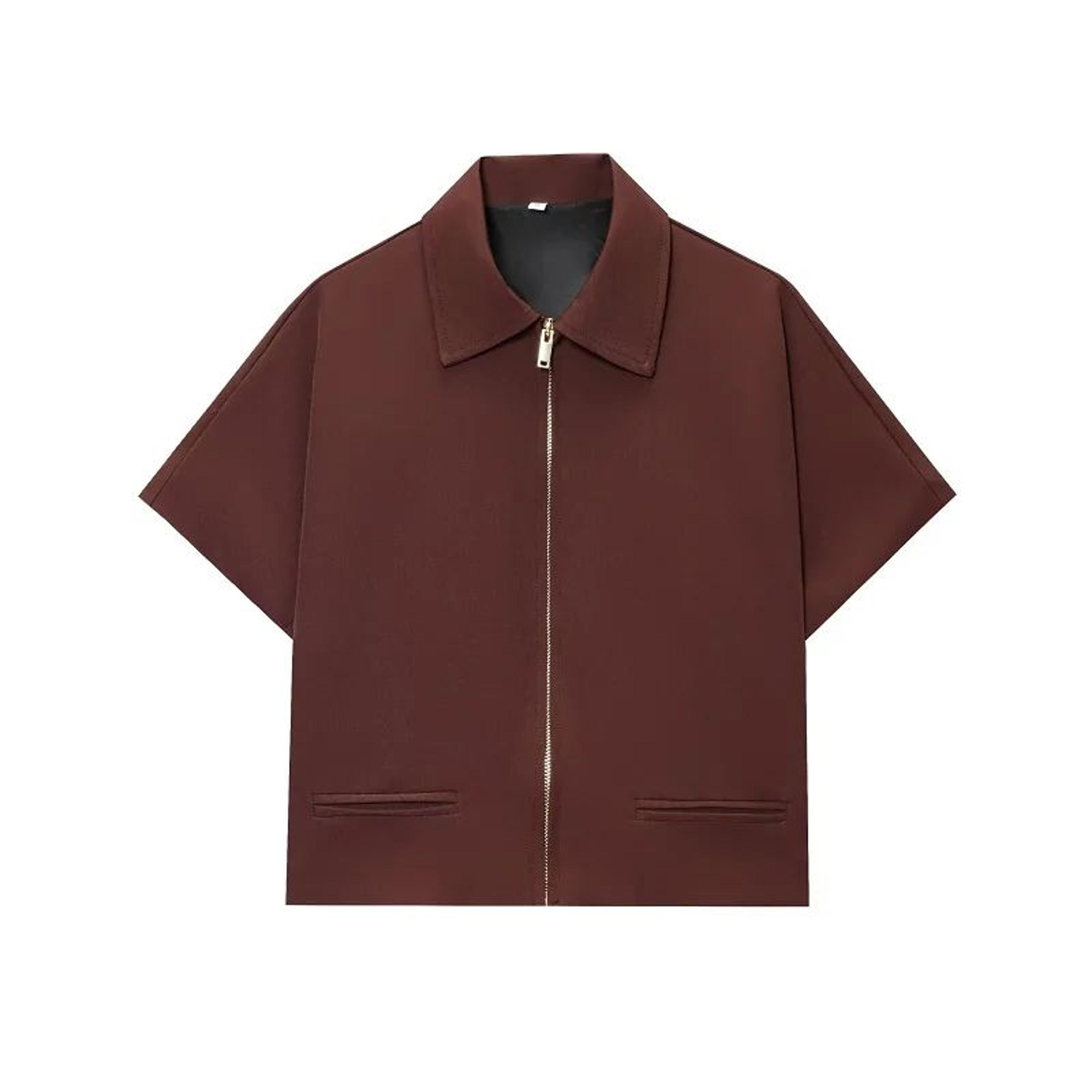 women's cropped short sleeve varsity jacket with zipper casual lightweight outerwear