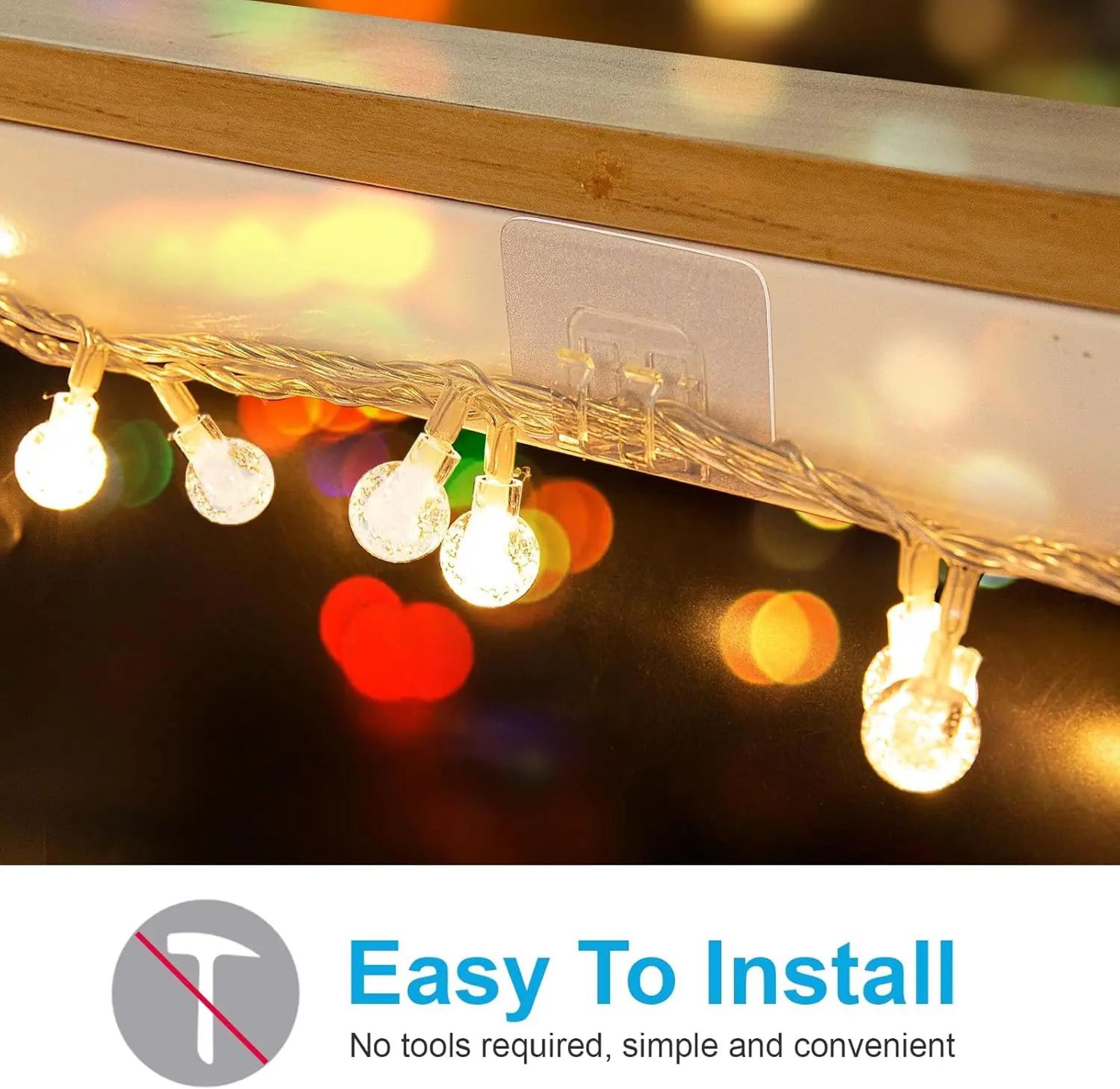100PCS Heavy Duty Outdoor String Light Clips With Waterproof Adhesive Hooks 2