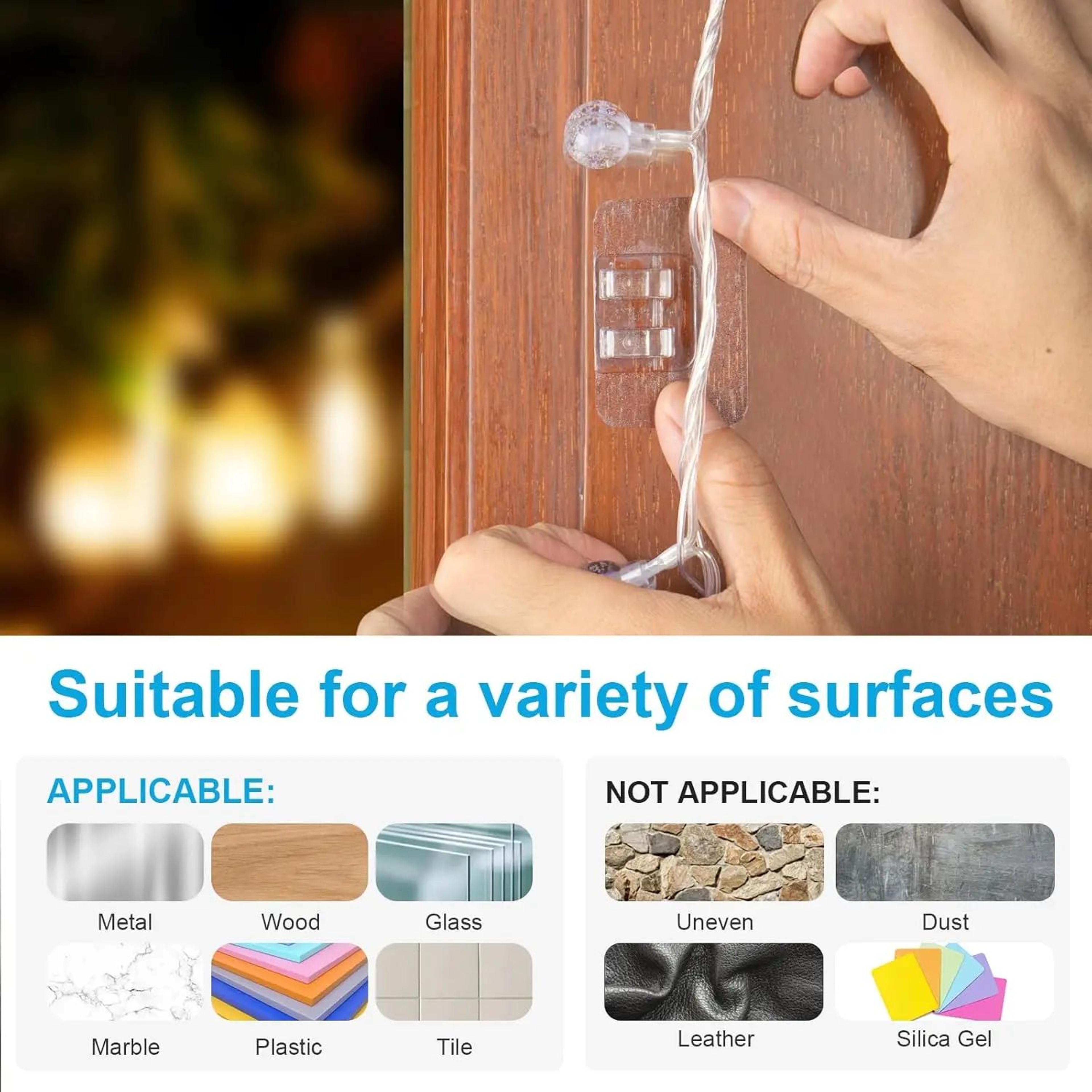 100PCS Heavy Duty Outdoor String Light Clips With Waterproof Adhesive Hooks 5